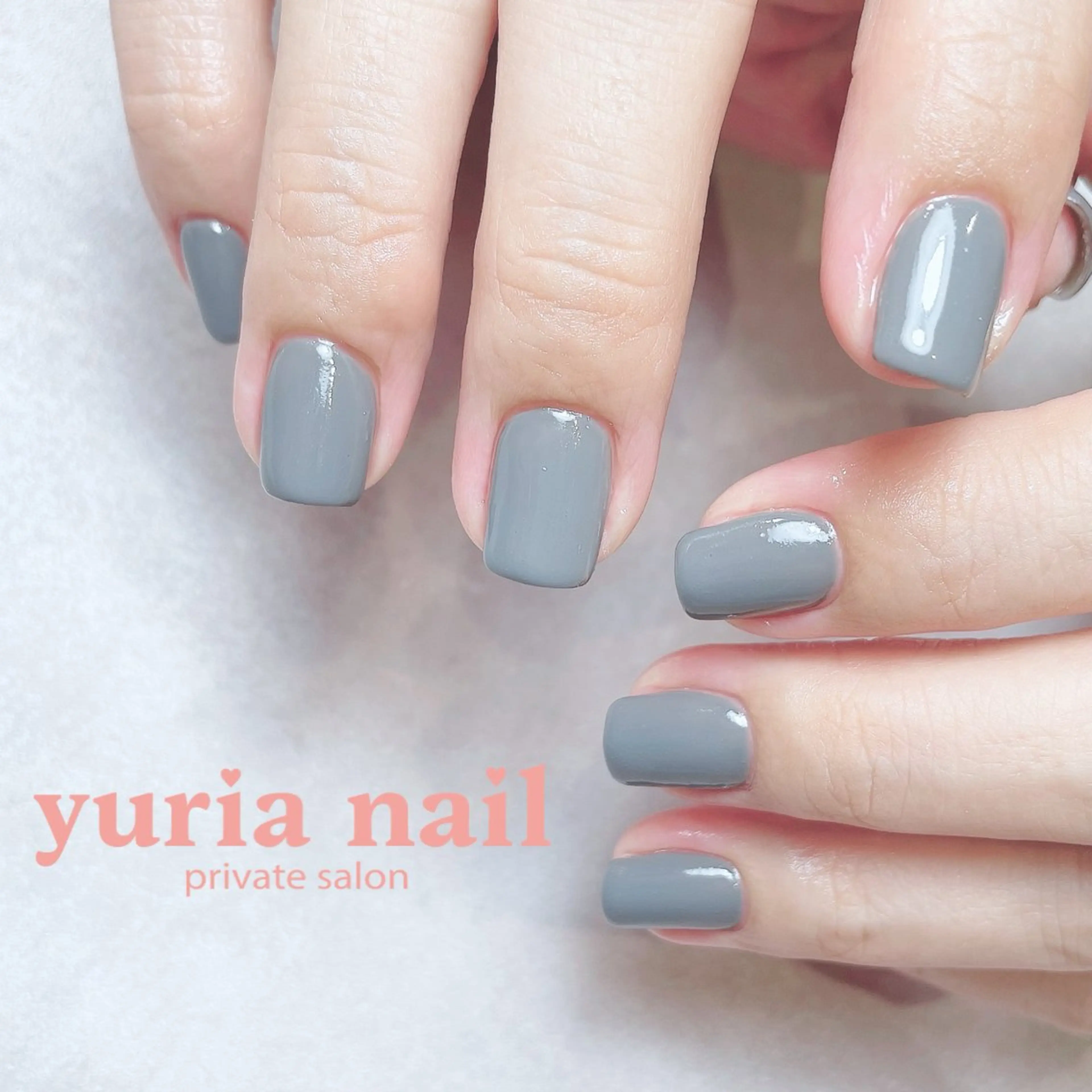 ネイル カジュアル ジェルネイル ワンカラーネイル スクエアネイル ハンドネイル 小林 ゆりあのネイルデザイン