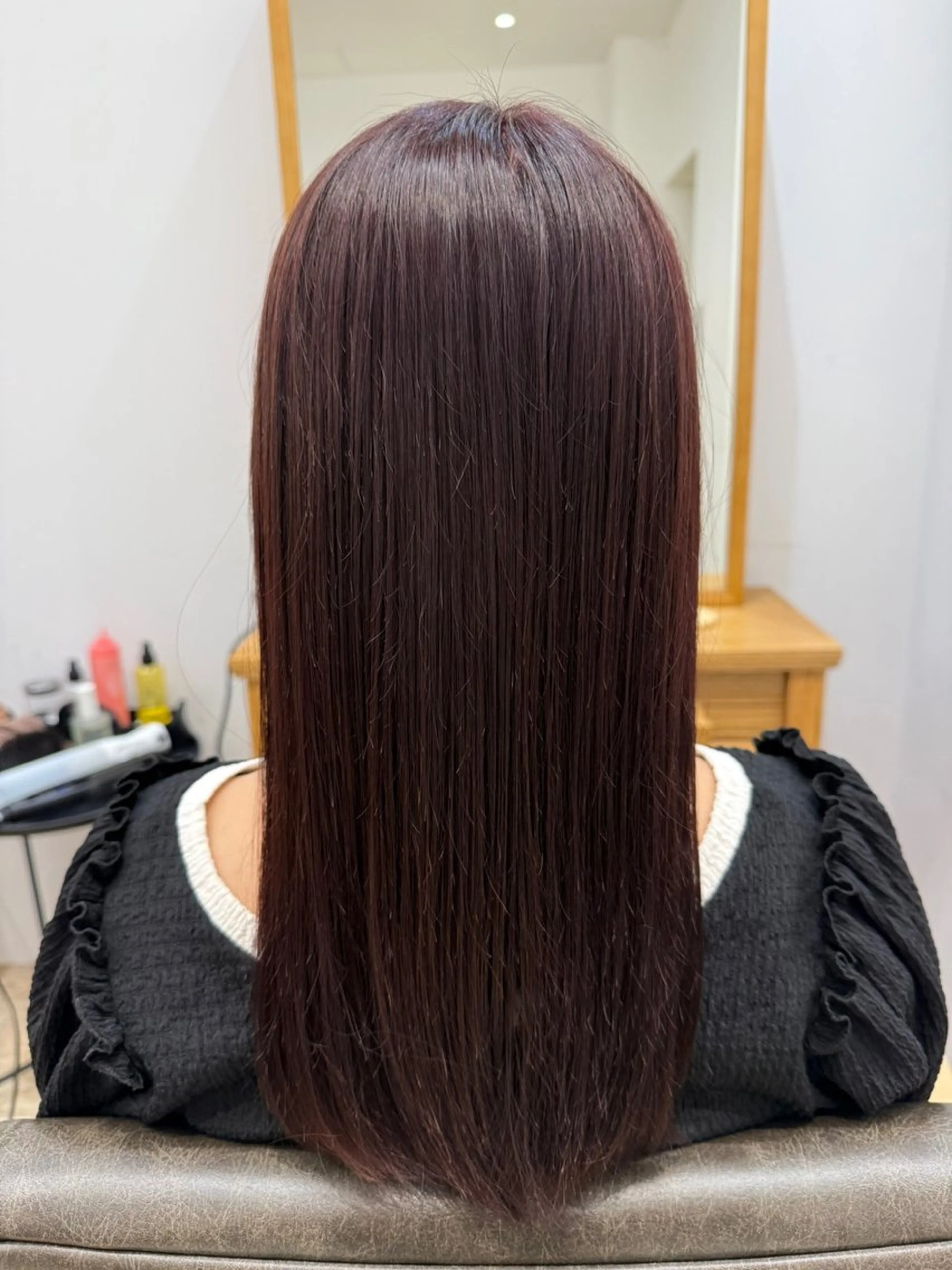 ロング ピンクブラウン Cara Fukuoka【カラフクオカ】所属・艶カラー🎀Cara アシスタントwakoのヘアスタイル