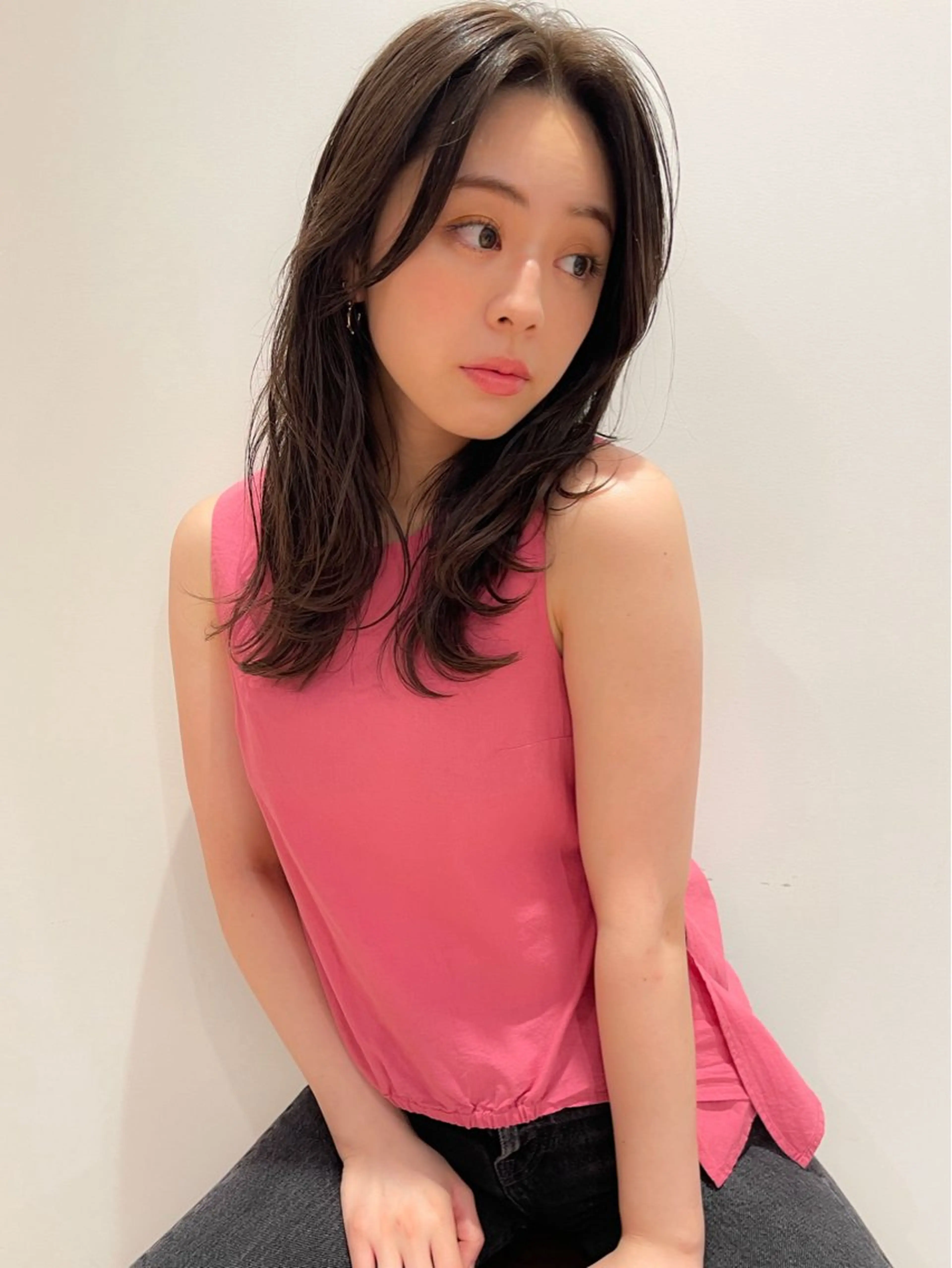 セミロング カラー パーマ ヘアアレンジ 韓国風ヘア カット ヘアカラー トリートメント VIVIE【ヴィヴィ】所属・髪質改善/韓国風 レイヤー/田村祐樹のヘアスタイル