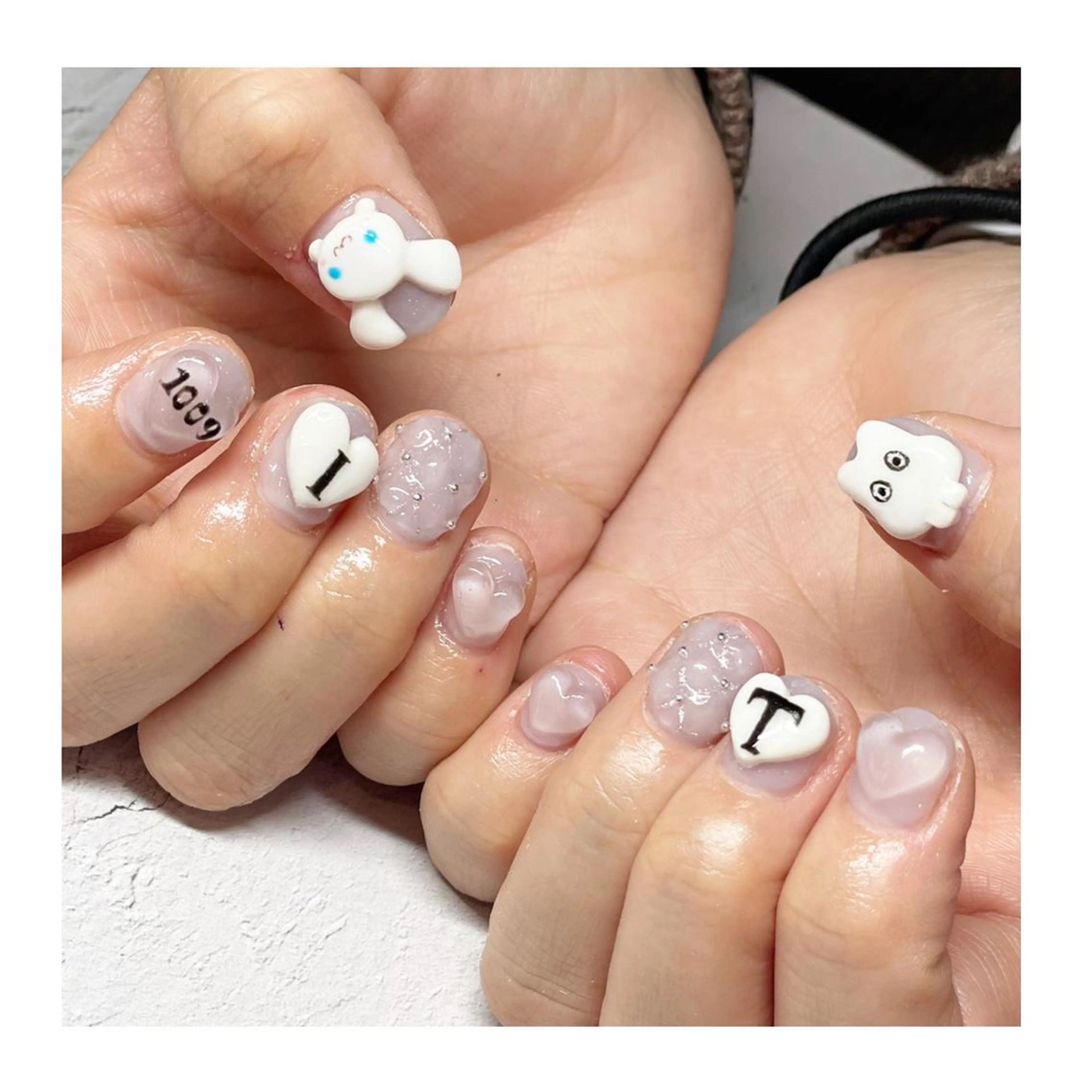 ネイル ジェルネイル ハート ハンドネイル LaLa Peach 福岡のマツエク・マツパデザイン