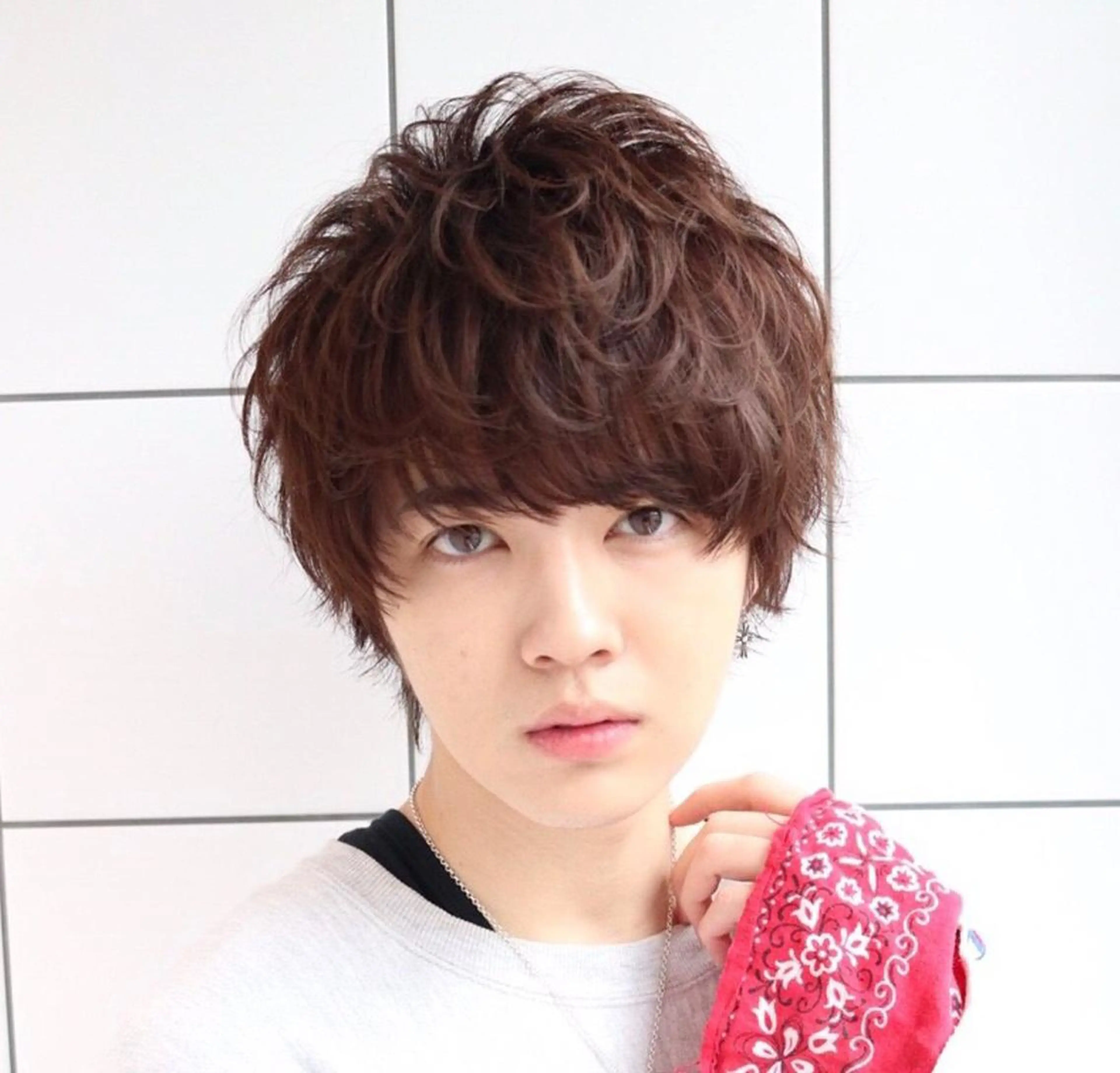 ショート パーマ メンズ マッシュ ヘアカラー トリートメント ヘッドスパ ヘアセット 赤み消し🌿 透明感カラー🫧のヘアスタイル