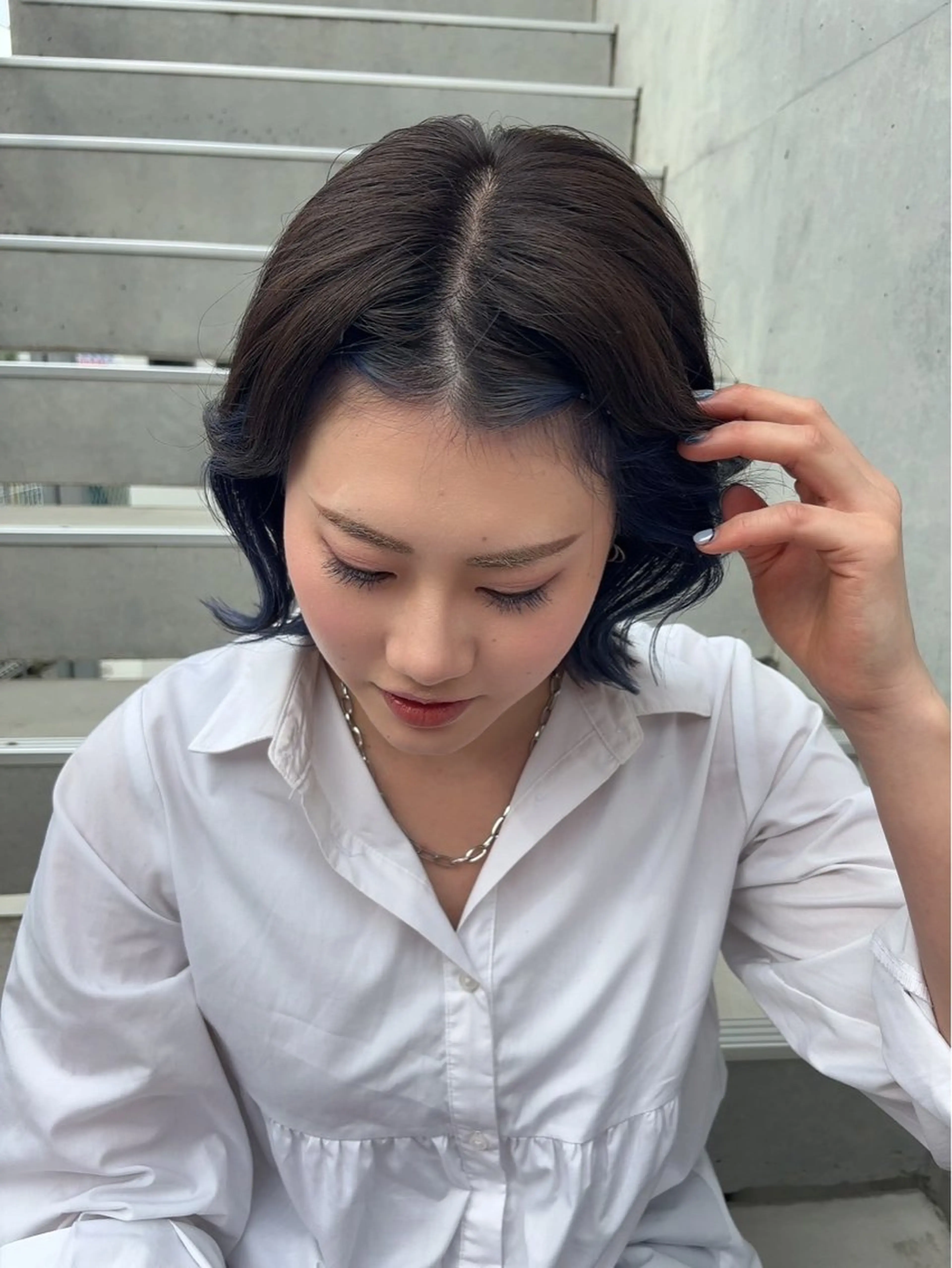 カラー ブルーカラー ブルーラベンダー ラベンダーカラー お得に💓💓🩷 艶髪カラー🩷🩷のヘアスタイル