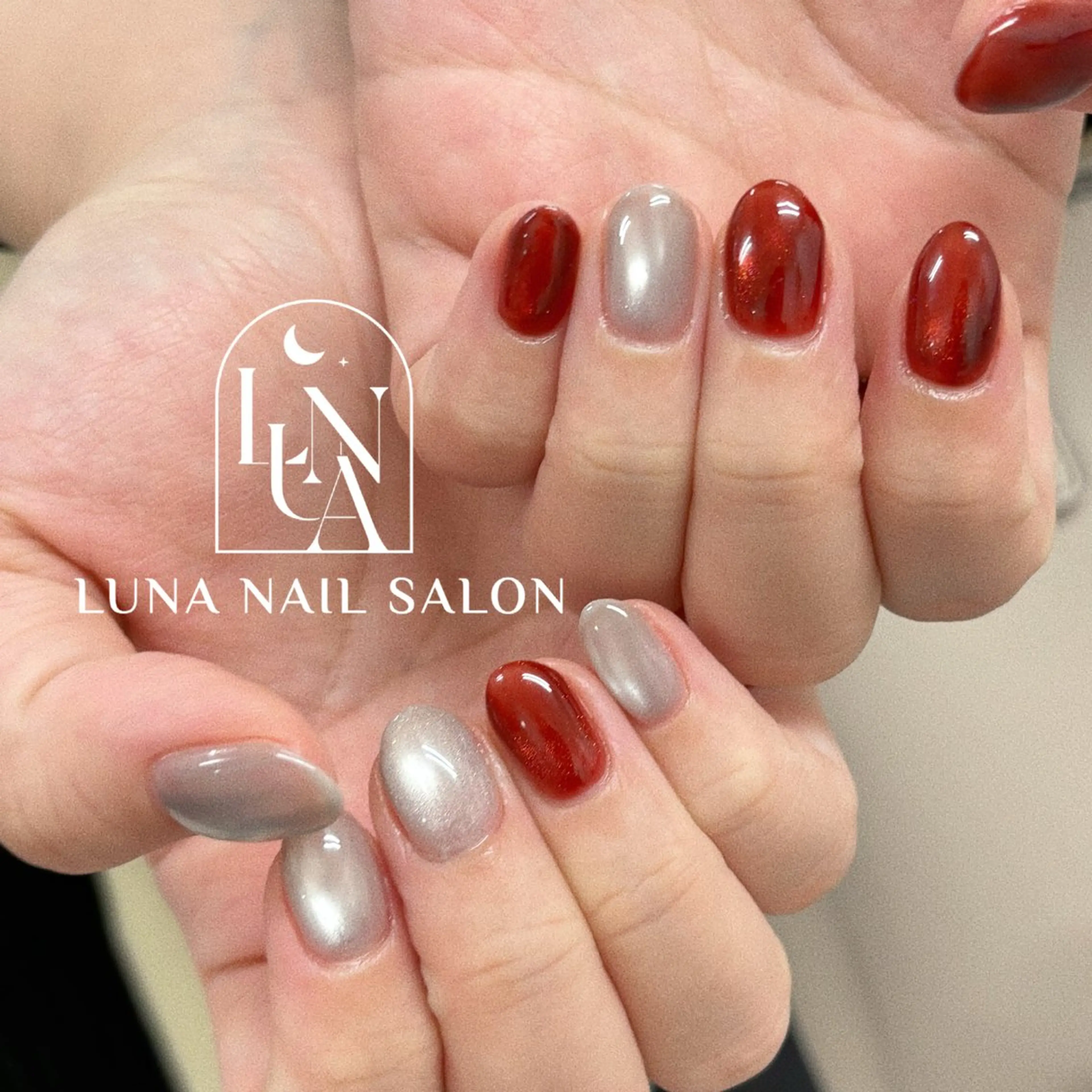 ネイル アートネイル フレンチネイル ジェルネイル ガラスフレンチ 韓国ネイル ハンドネイル ハンドケア LUNA Nail salon💕のネイルデザイン