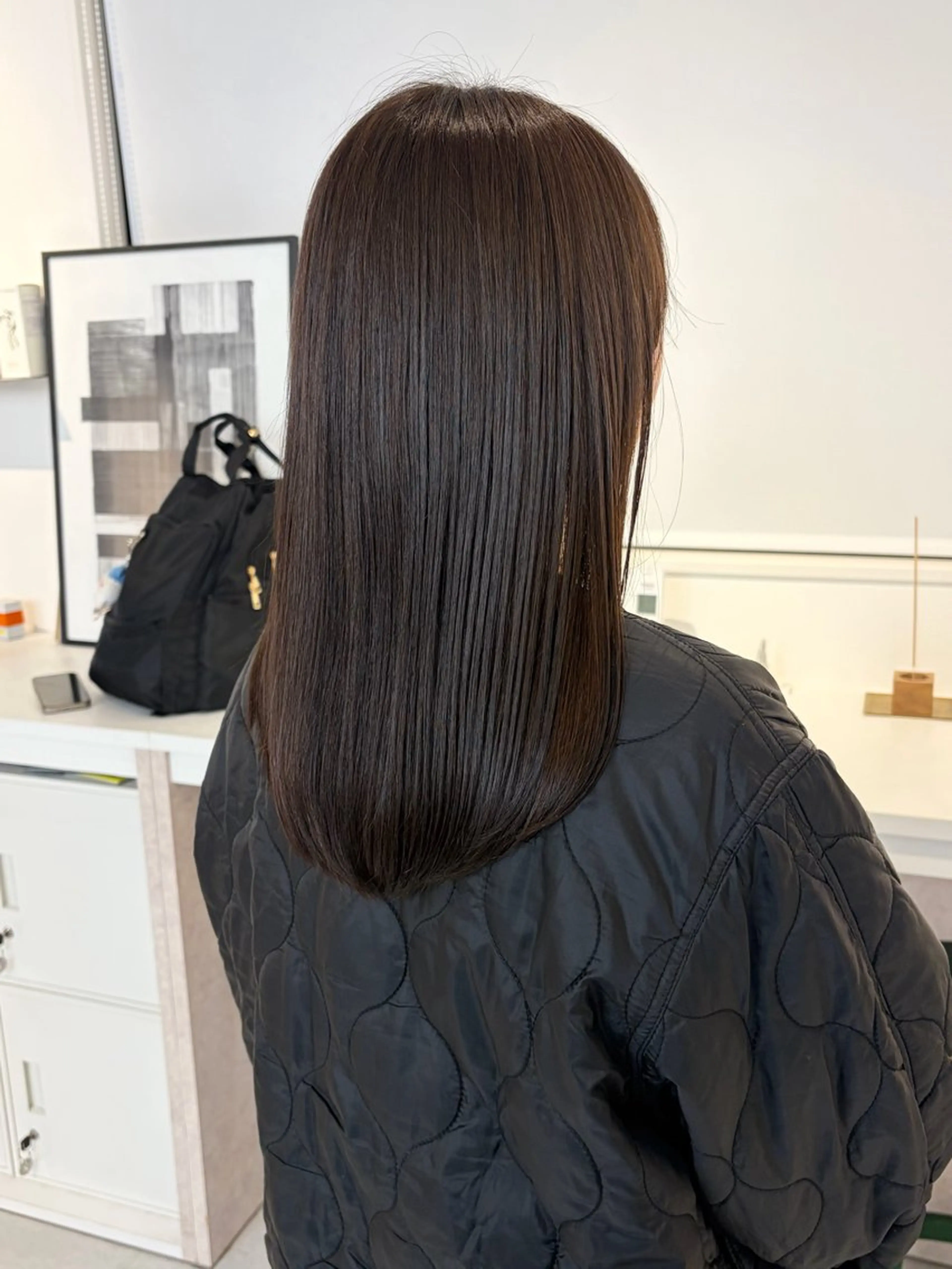 ミディアム カット ヘアカラー トリートメント ✨色持ちの良い艶 カラー✨蟹江真世のヘアスタイル