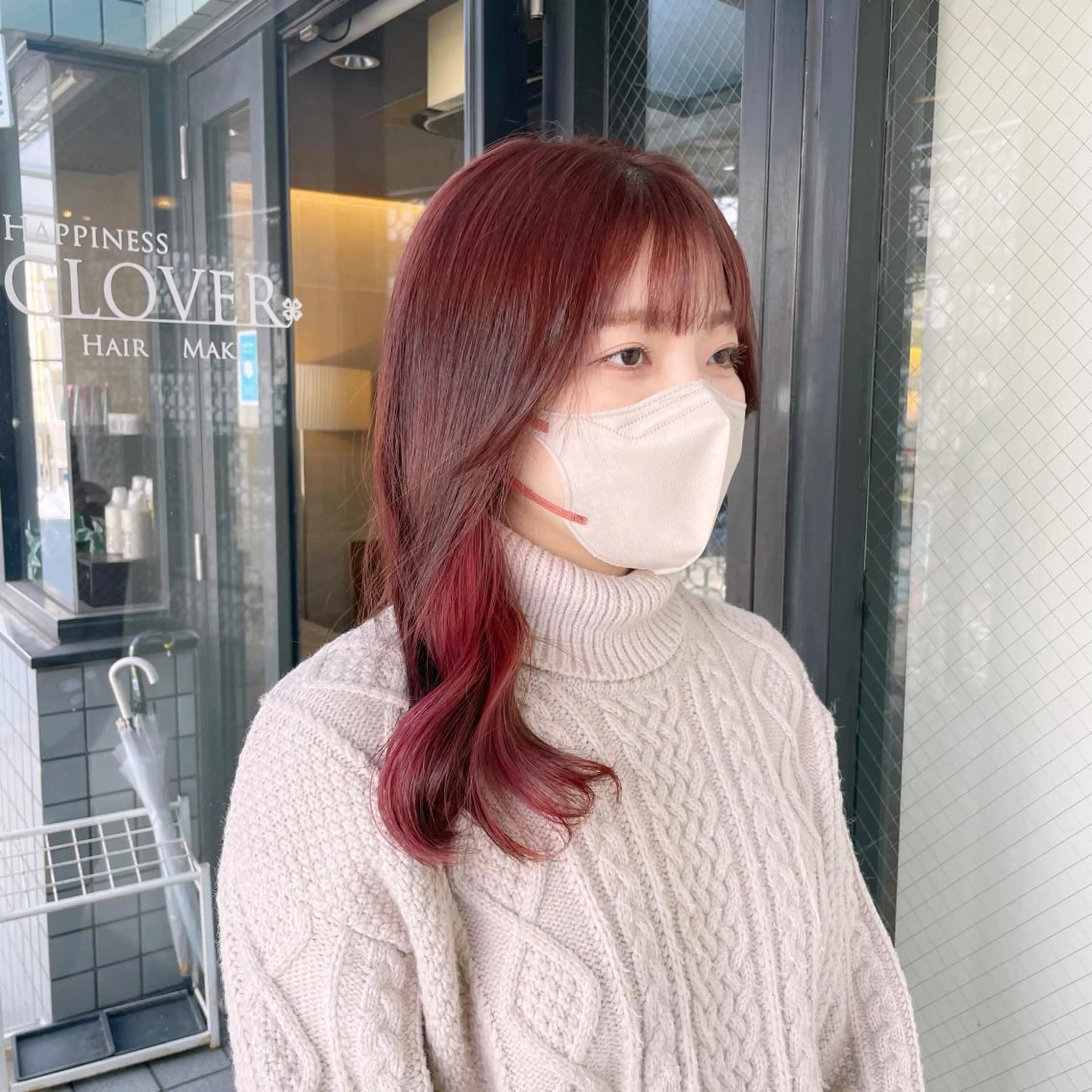 ミディアム カラー カット ヘアカラー トリートメント grace by happiness所属・艶髪/巻ける縮毛矯正 /髪質改善naoのヘアスタイル