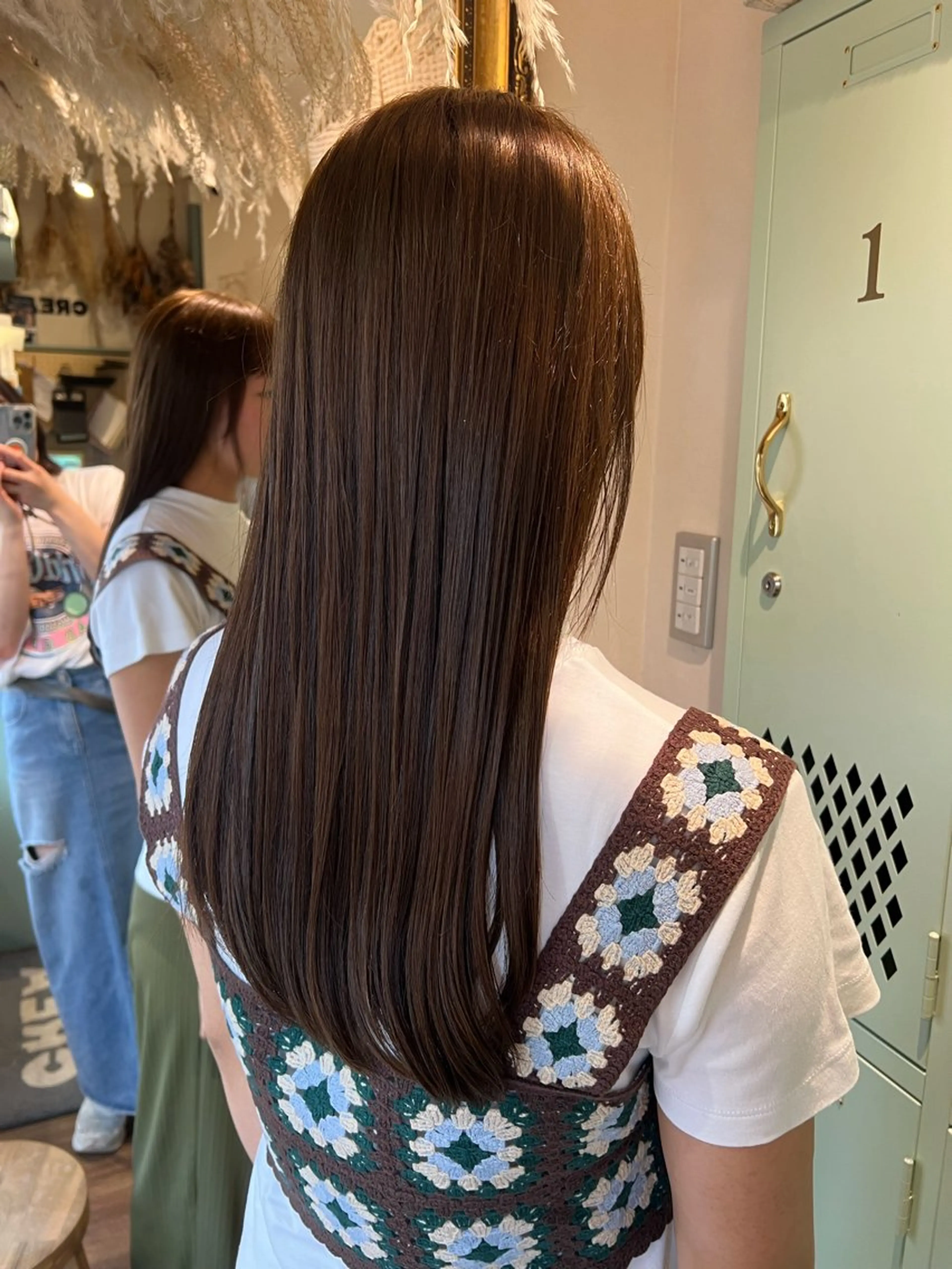ロング カラー ブリーチ 透明感カラー ダブルカラー ブリーチなしカラー ヘアカラー 朝が楽になる艶髪縮毛 ✨中稲明梨のヘアスタイル