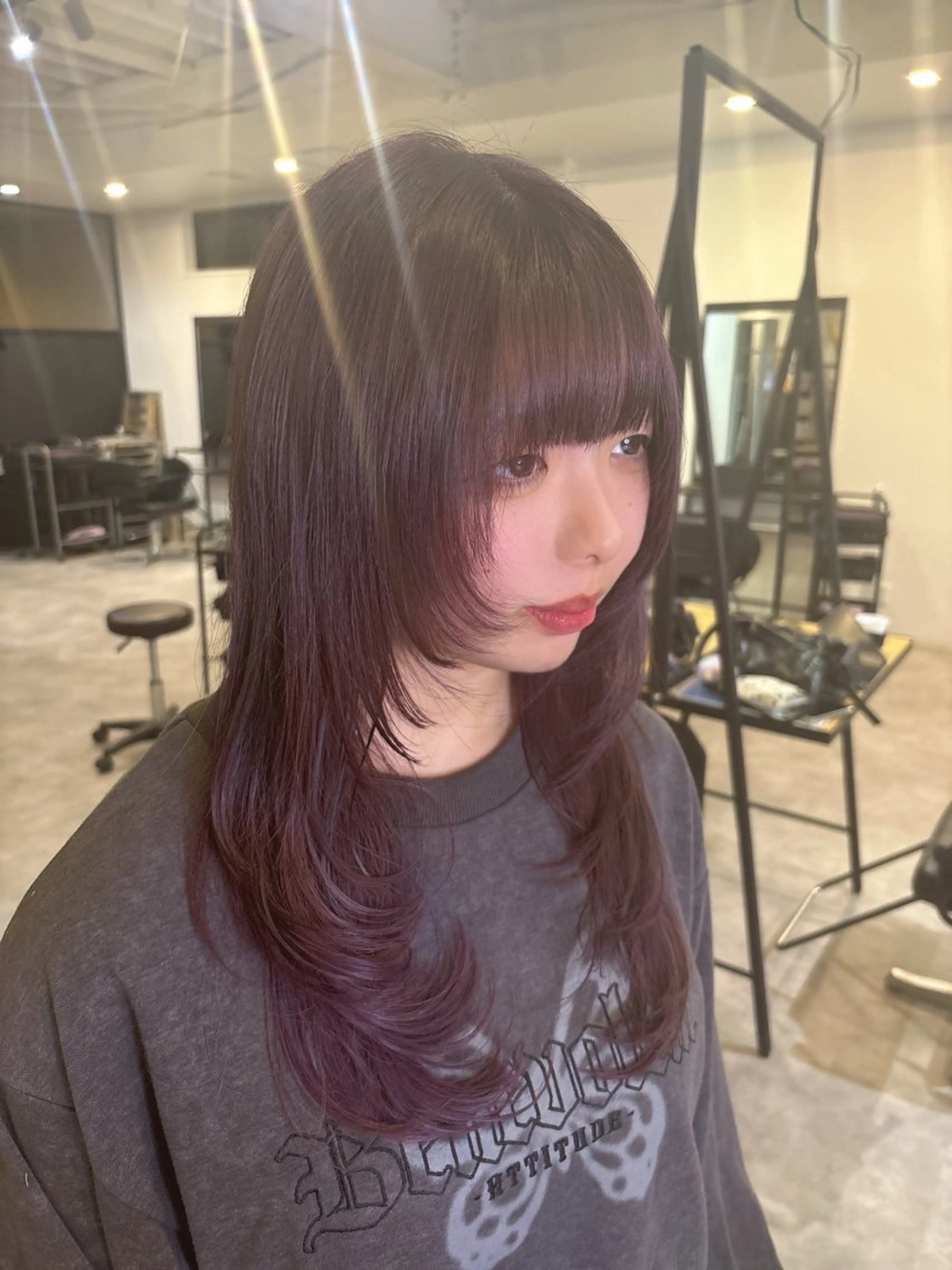 ロング カラー ラベンダーカラー ピンクカラー ピンクラベンダー ヘアカラー number＋所属・number＋ / 璃々花のヘアスタイル
