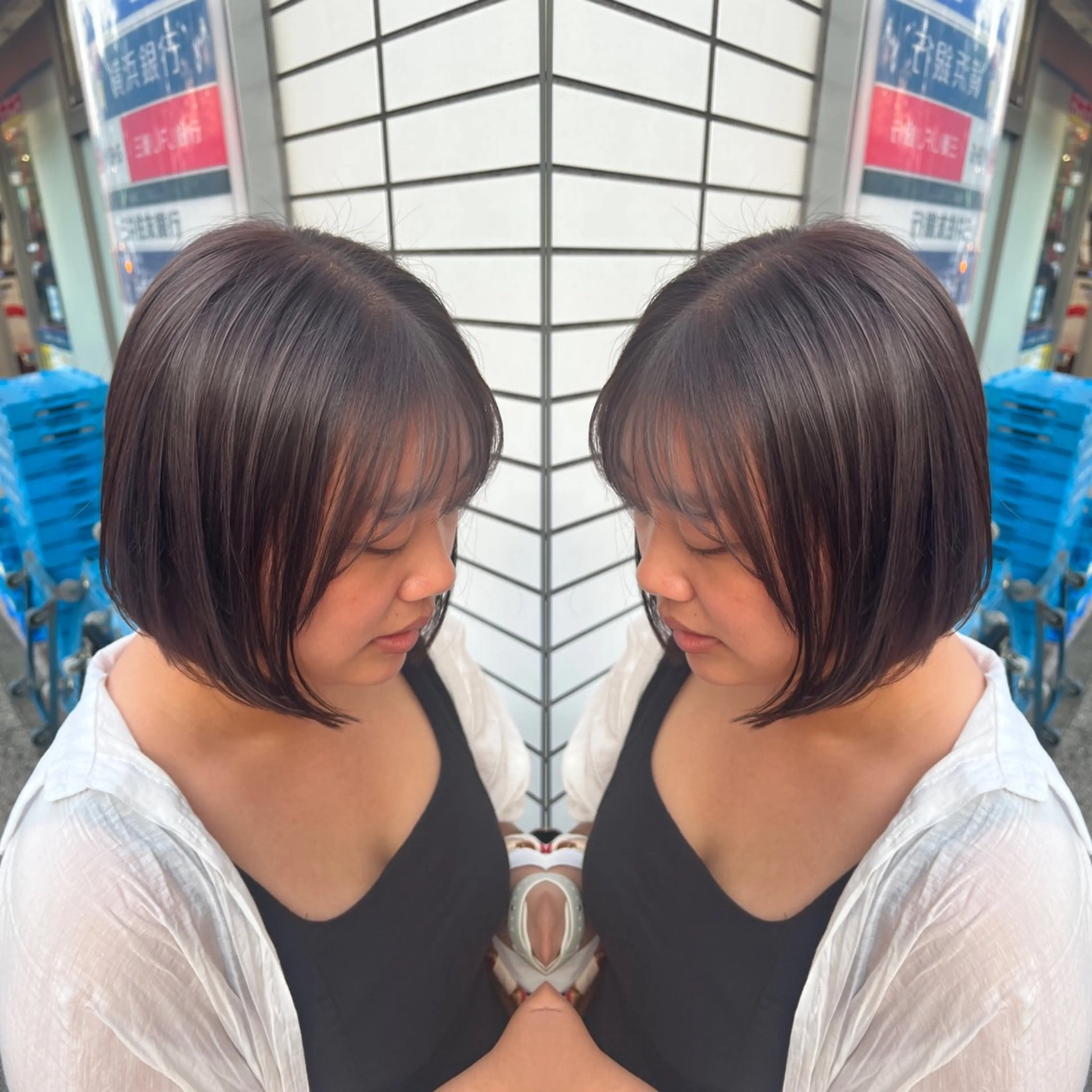 ショート カラー レイヤー/ボブ/ ミニボブ/AOIのヘアスタイル