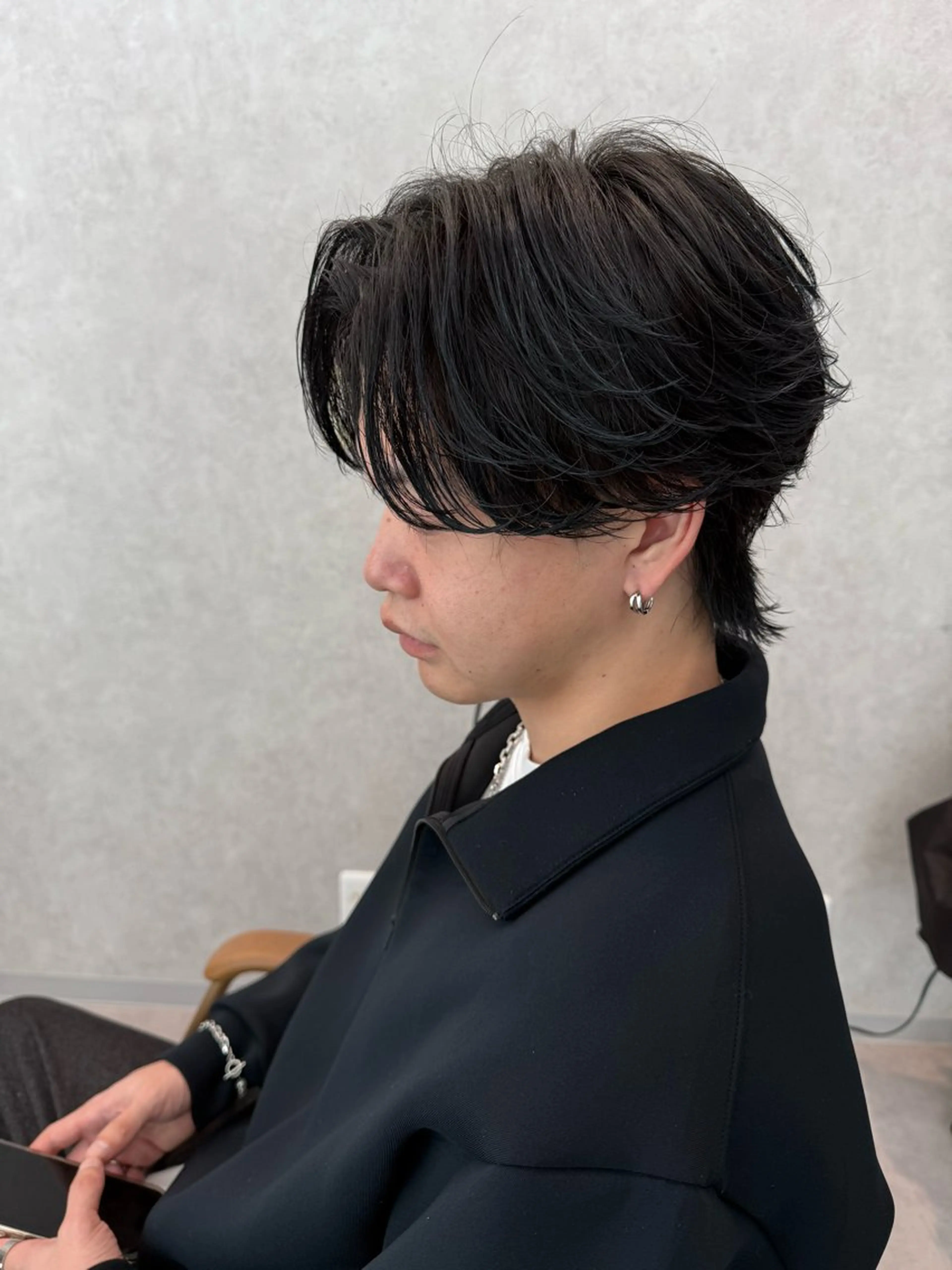 ミディアム パーマ メンズ ミディアムパーマ センターパート フェザーパーマ メンズパーマ メンズウルフカット カット パーマ メンズパーマ職人/ 天神/tatsukiのヘアスタイル