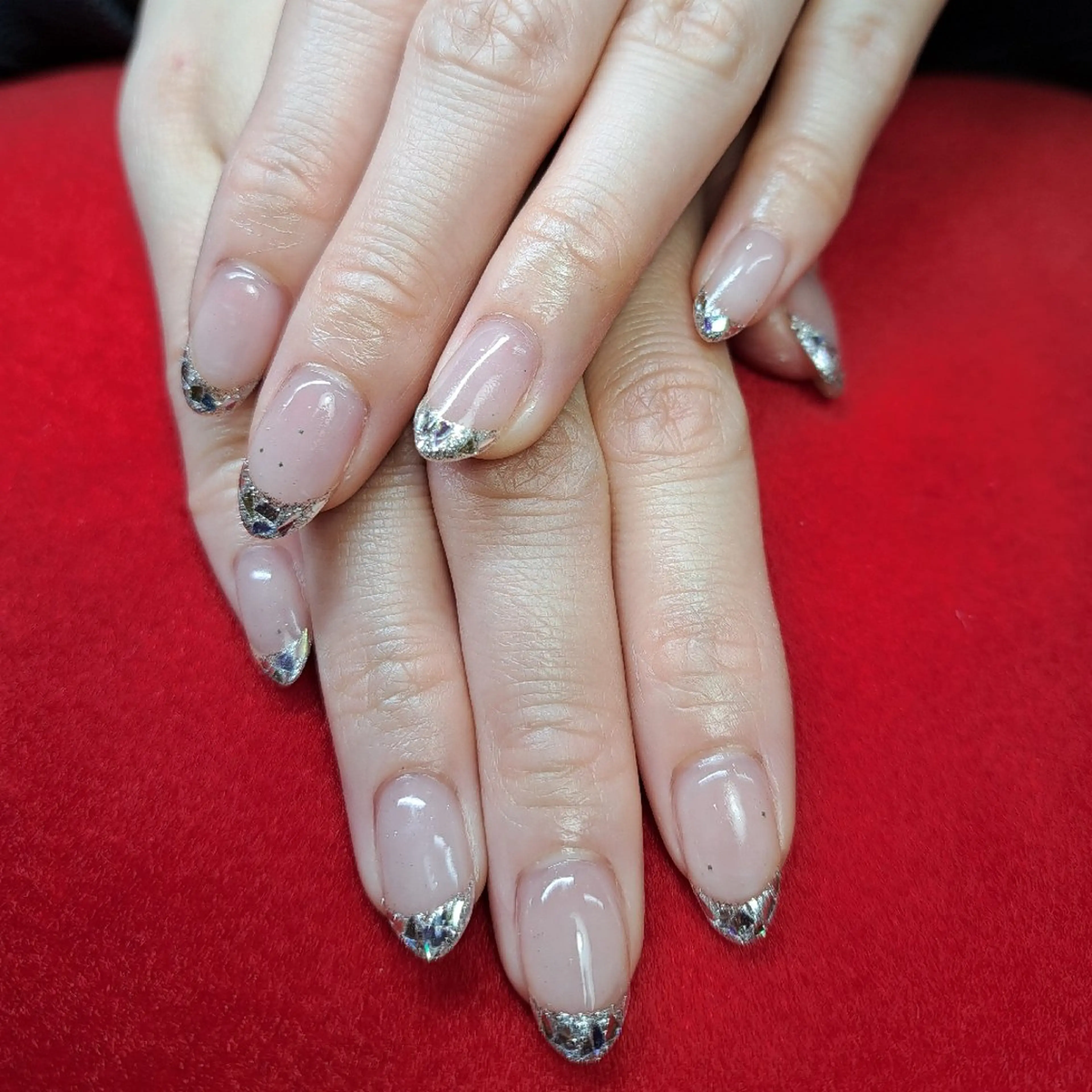 ネイル フレンチネイル ガラスフレンチ HAYASHI  Nのネイルデザイン