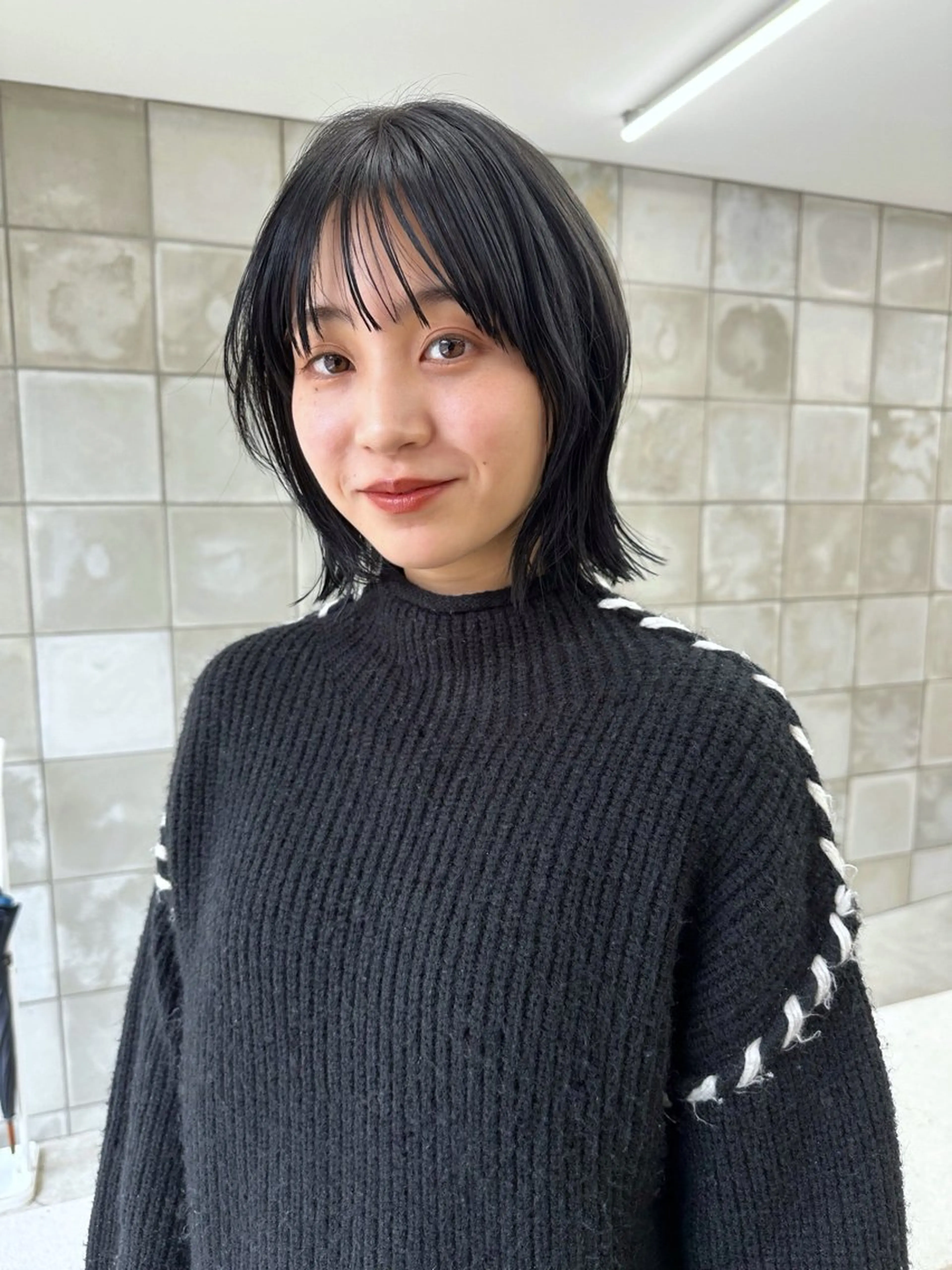 ショート カラー ボブ 顔まわりレイヤー レイヤーカット 外ハネヘア カット ヘアカラー パーマ /レイヤー 榛地渉馬 /矢場町のヘアスタイル