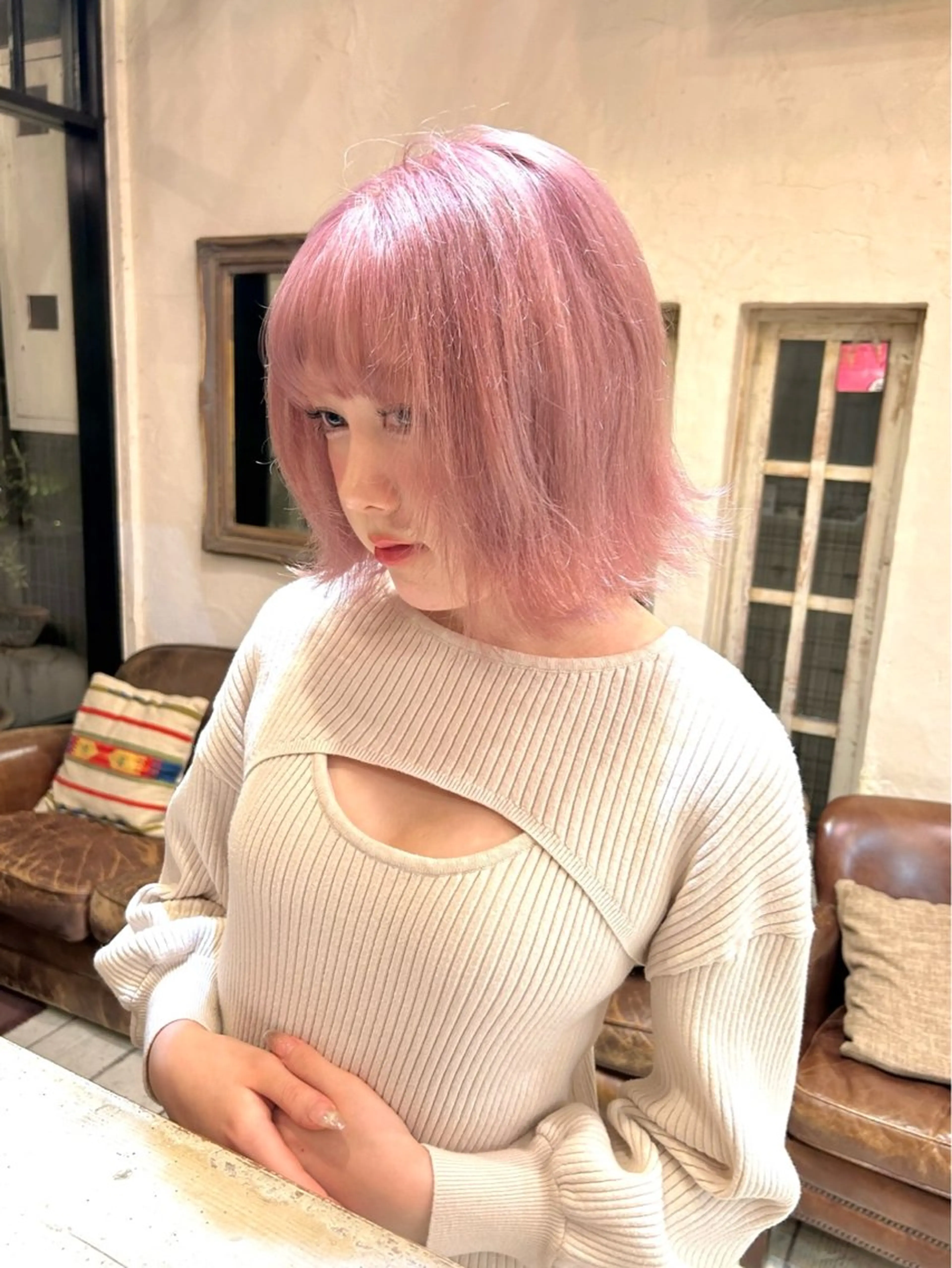 ミディアム カラー Luce横浜店所属・yuu 🪴 透明感 カラー/メンズパーマのヘアスタイル