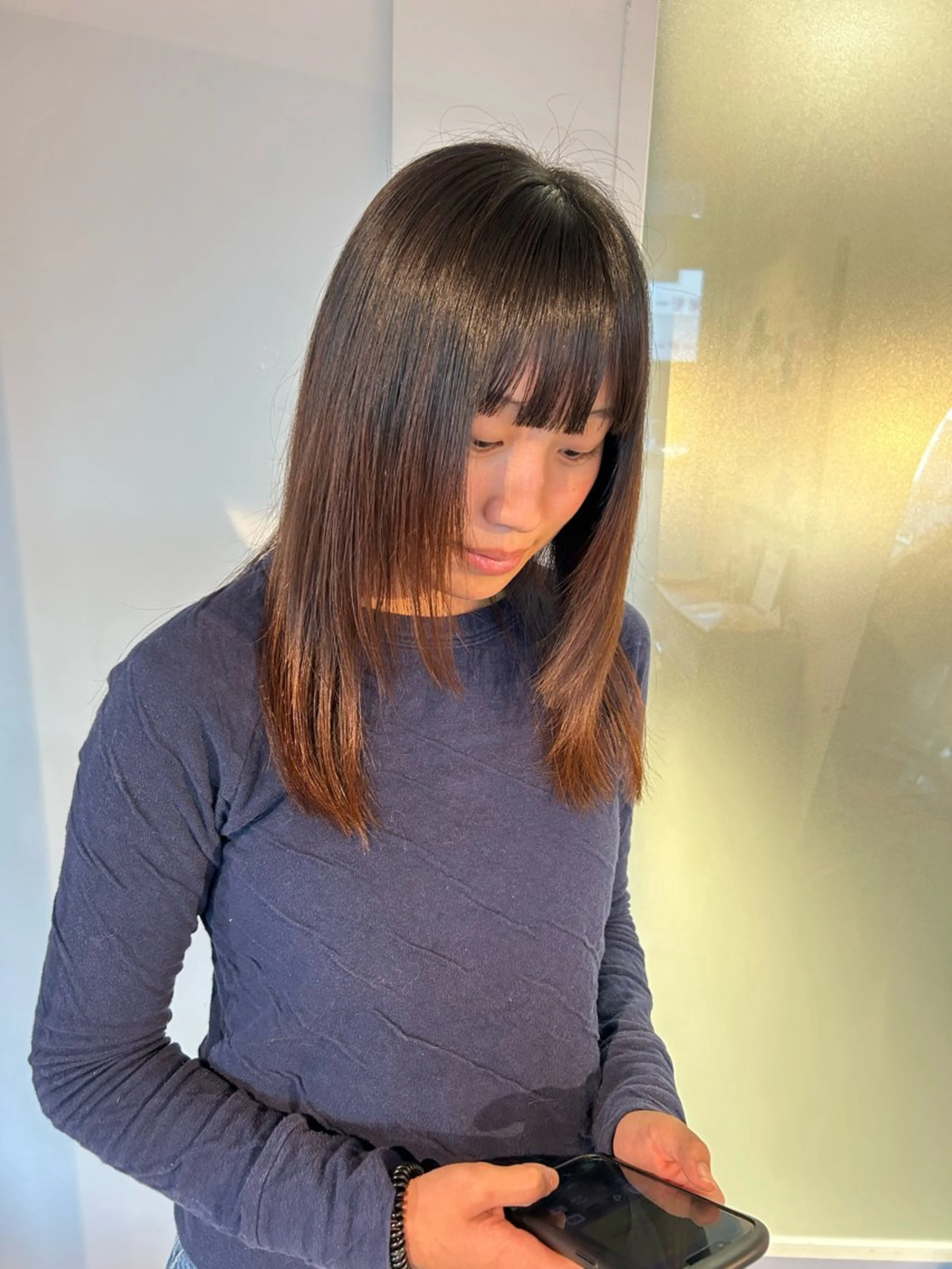 セミロング 顔周りカット レイヤーカット 似合わせカット shiho/レイヤー /透明感カラーのヘアスタイル