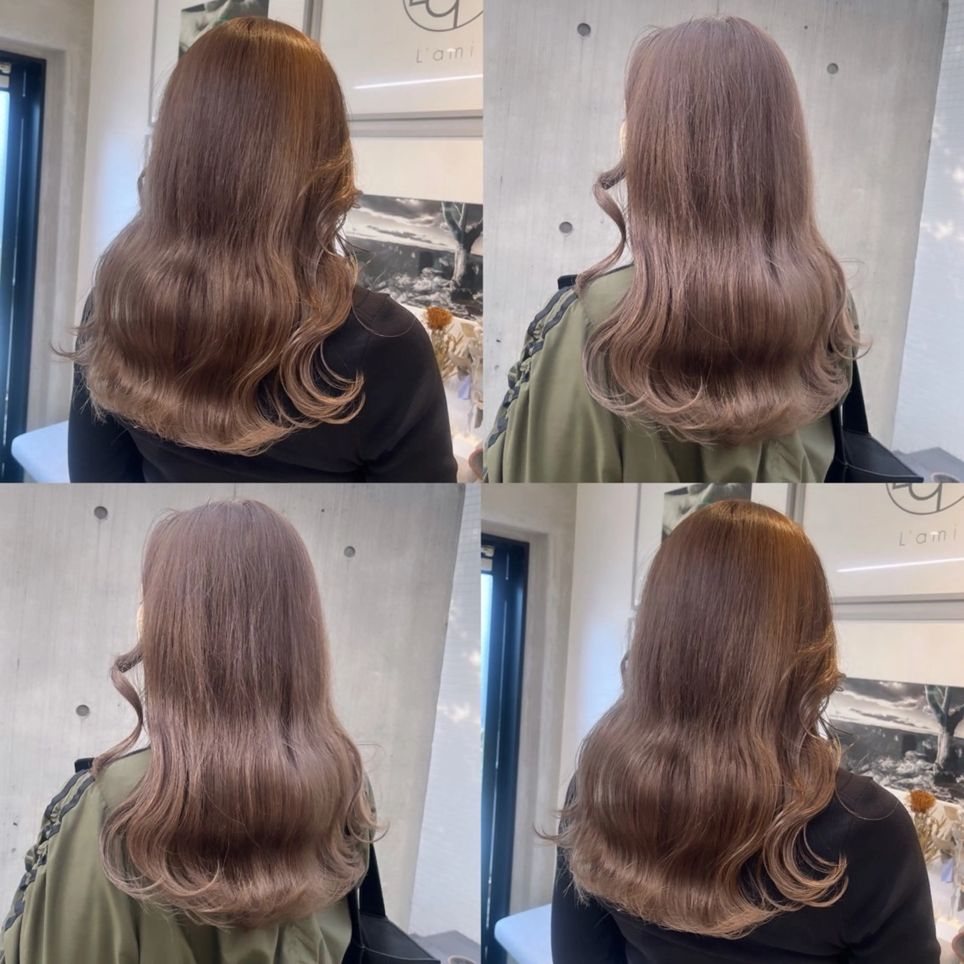 セミロング カラー ベージュカラー ブリーチ ブラウンカラー 透明感カラー ダブルカラー ヘアカラー カジュアルを女っぽく 𝗮𝘆𝗮𝗰𝗼のヘアスタイル