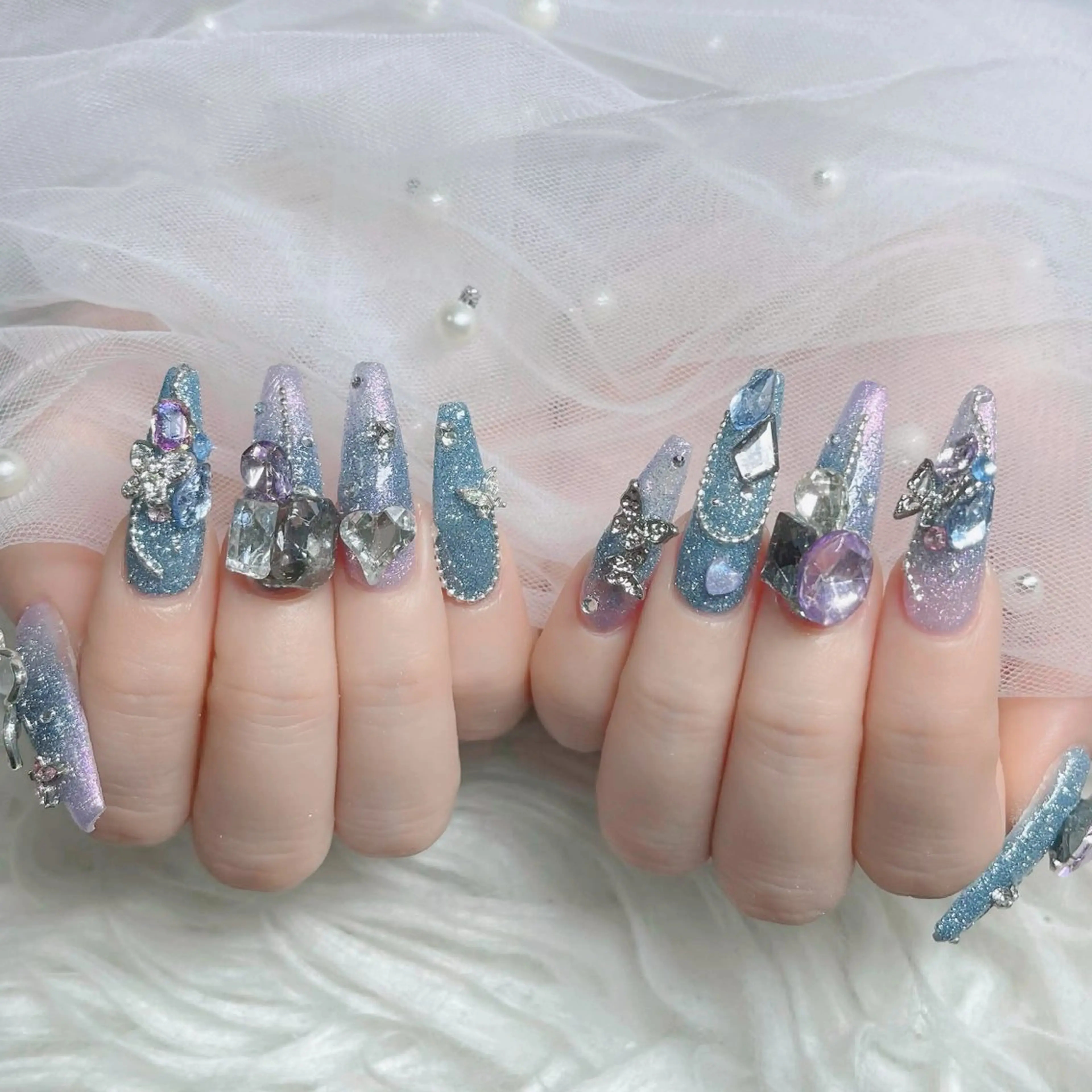 ネイル フットネイル フレンチネイル グラデーション 韓国ネイル ロングネイル ハンドネイル Hani Nail Salonのネイルデザイン