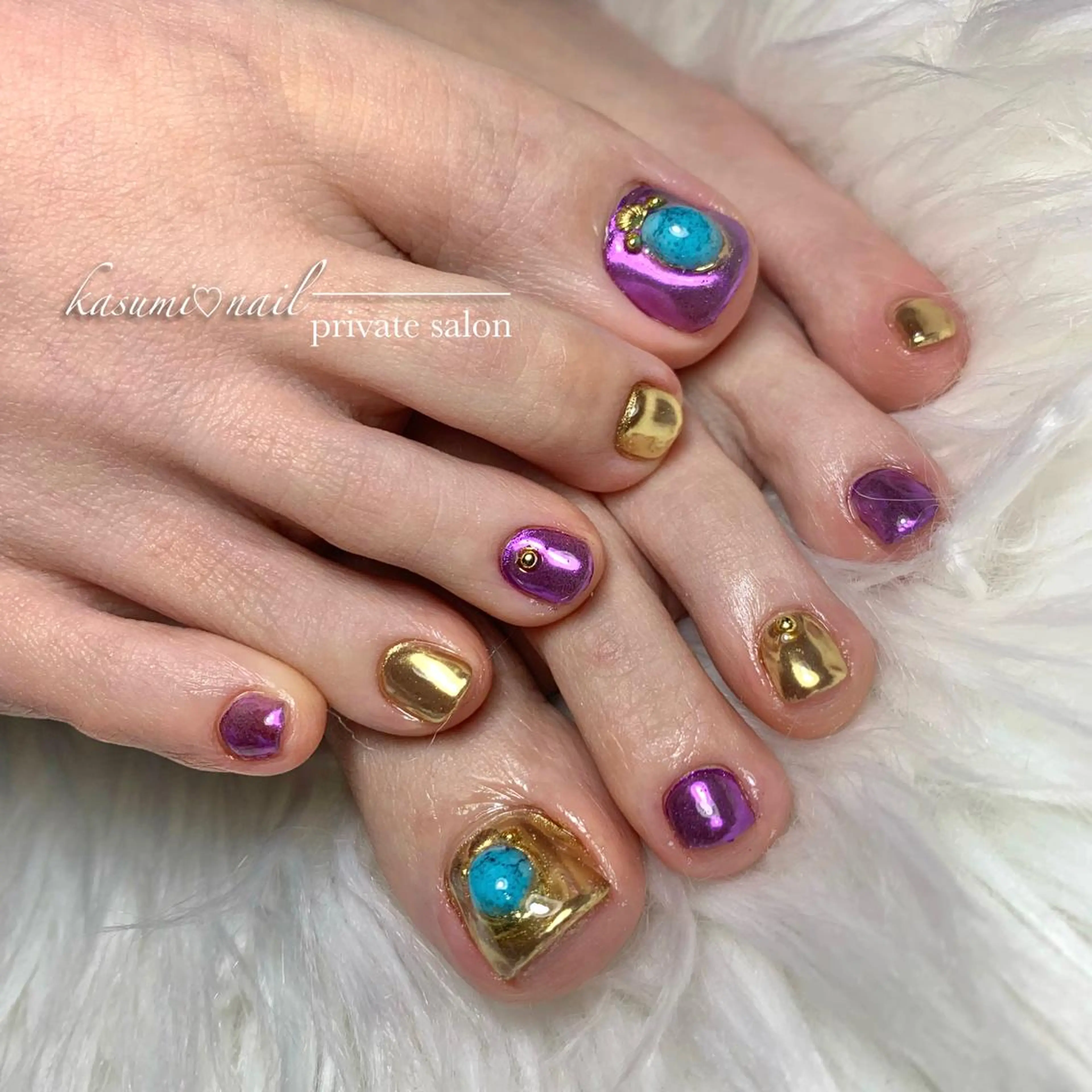 ネイル アートネイル フットネイル フレンチネイル ロングネイル マグネットネイル KASUMI♡ Nailのネイルデザイン