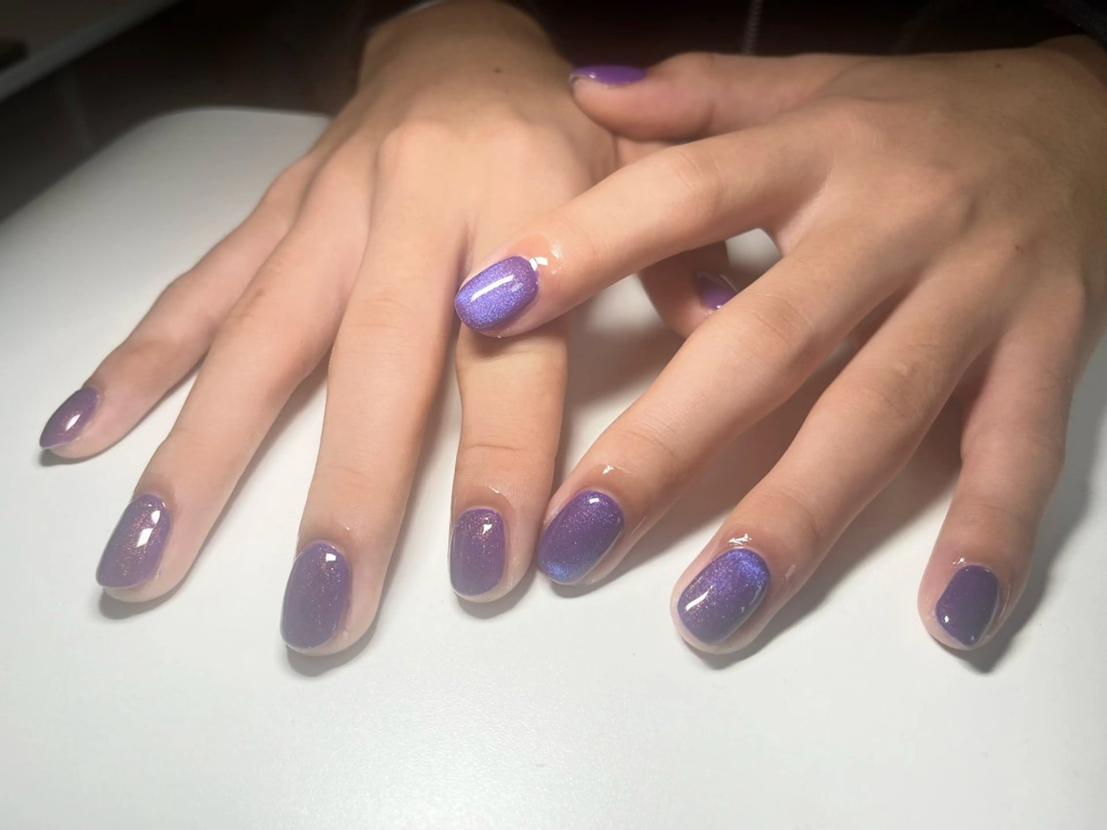 ネイル マグネットネイル メンズネイル ワンカラーネイル パープル Nail Salon Caco所属・Nail salon Caco.のネイルデザイン