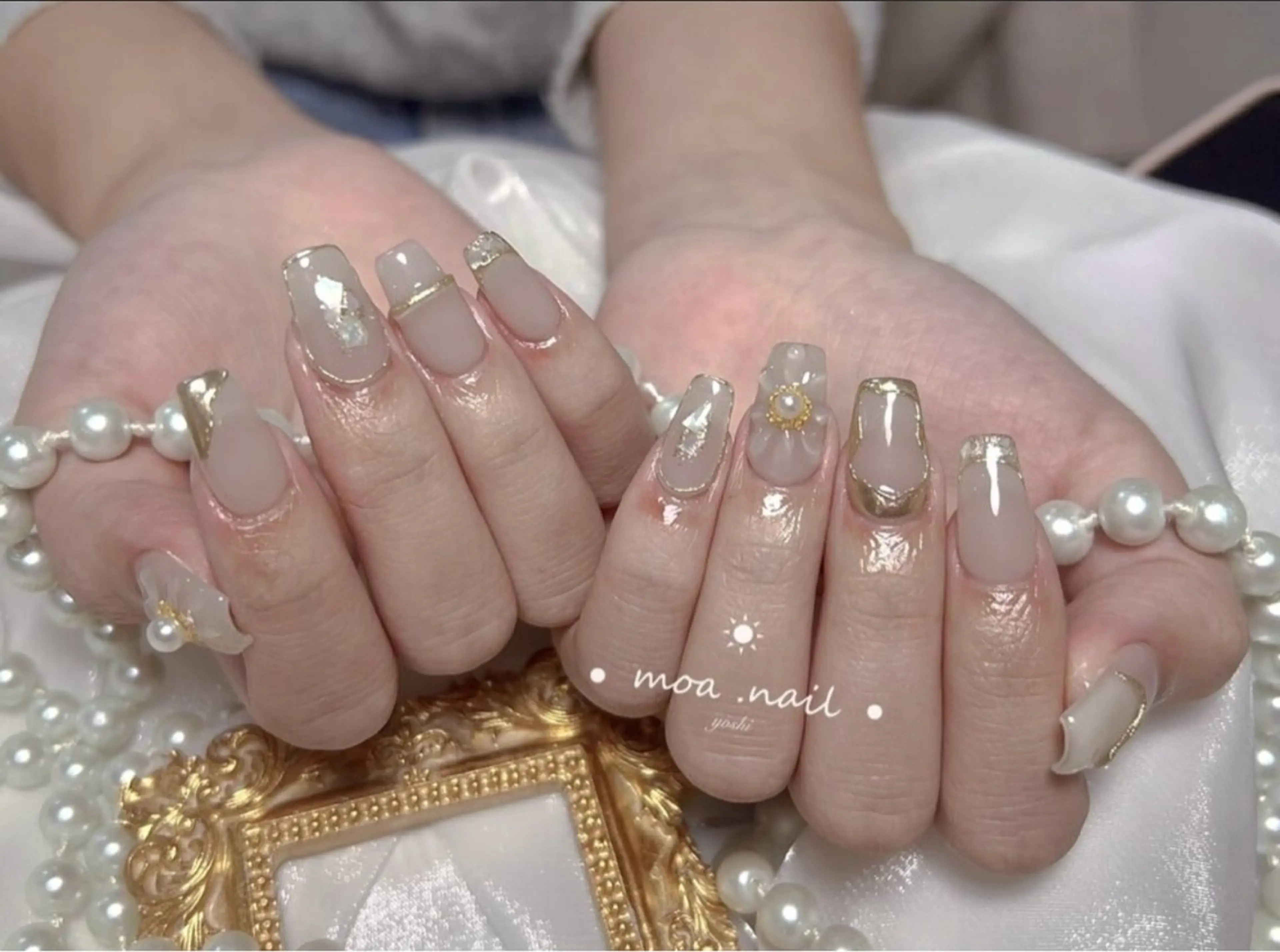 💖handネイル💖🌼ミラーネイル🌼の写真