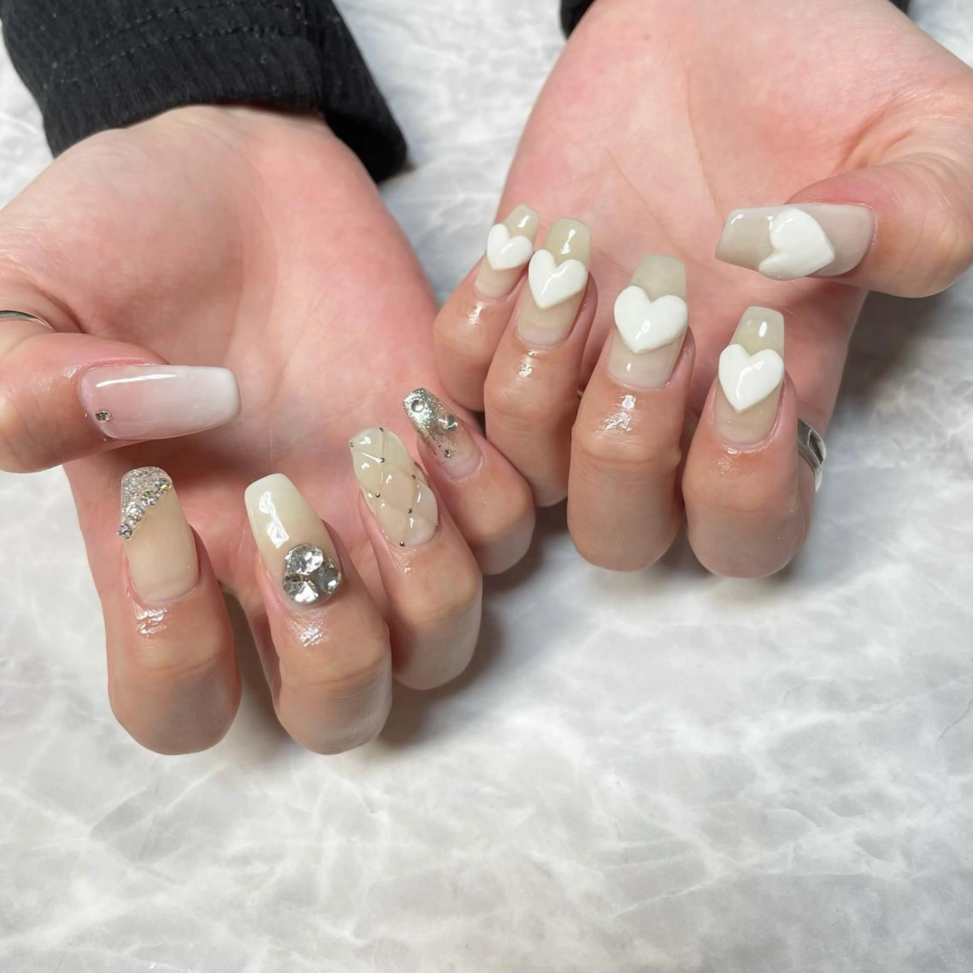 ネイル ハート ハンドネイル Aleum所属・Nail Salon Aleumのネイルデザイン