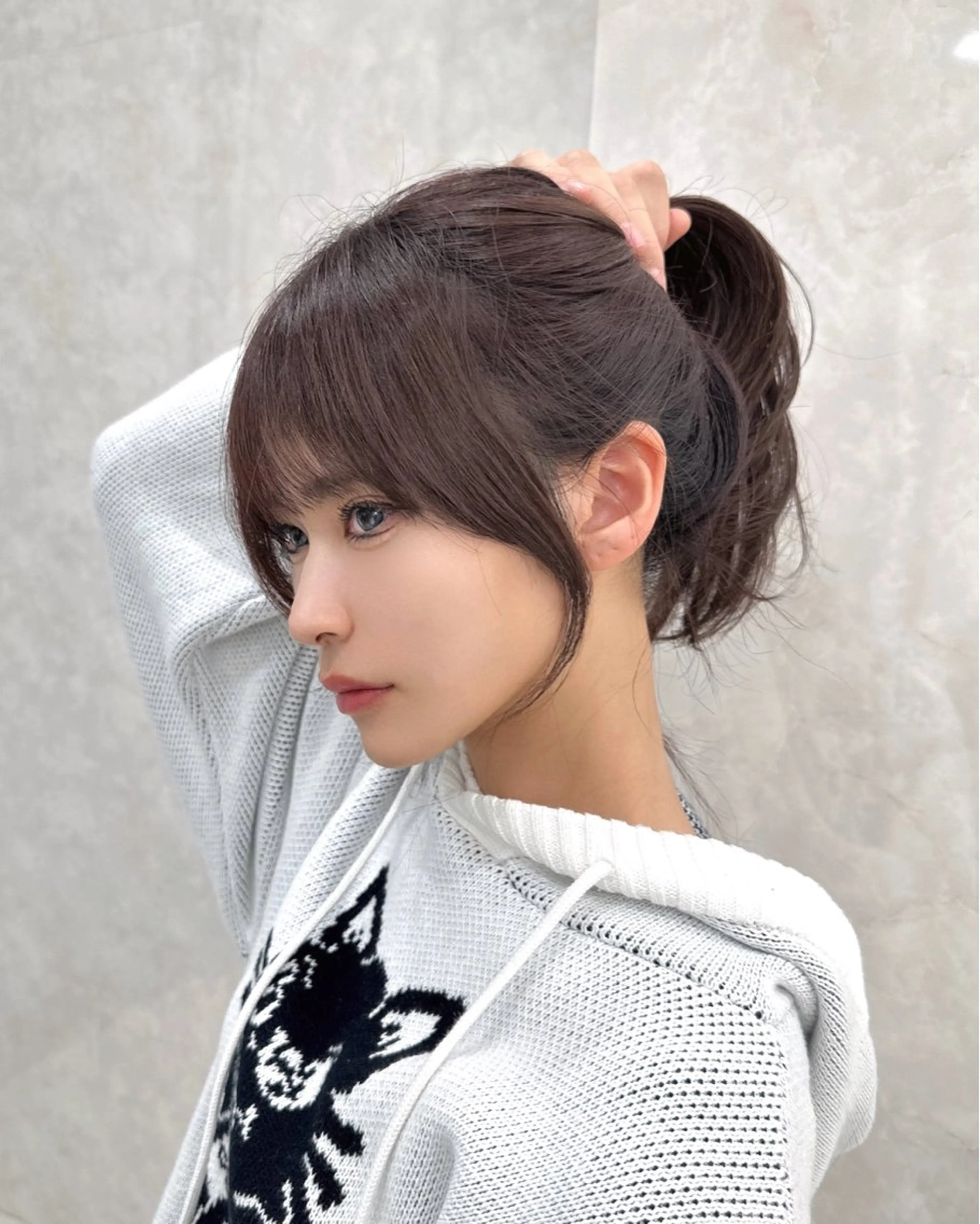 ミディアム カット ヘアカラー 似合わせ/レイヤー /顔まわり/池田歩樹のヘアスタイル