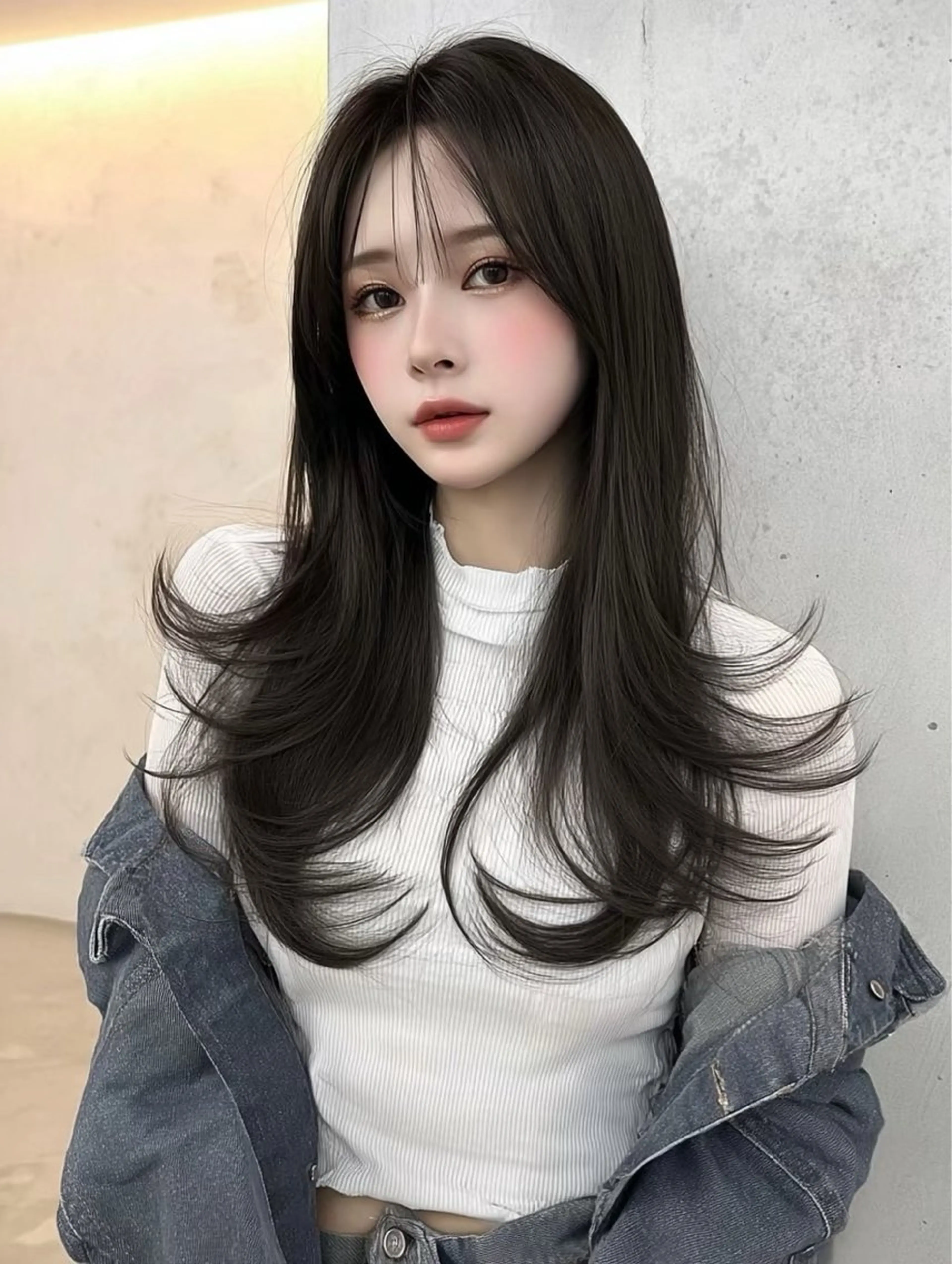 ロング カラー 鍋島 美華のヘアスタイル