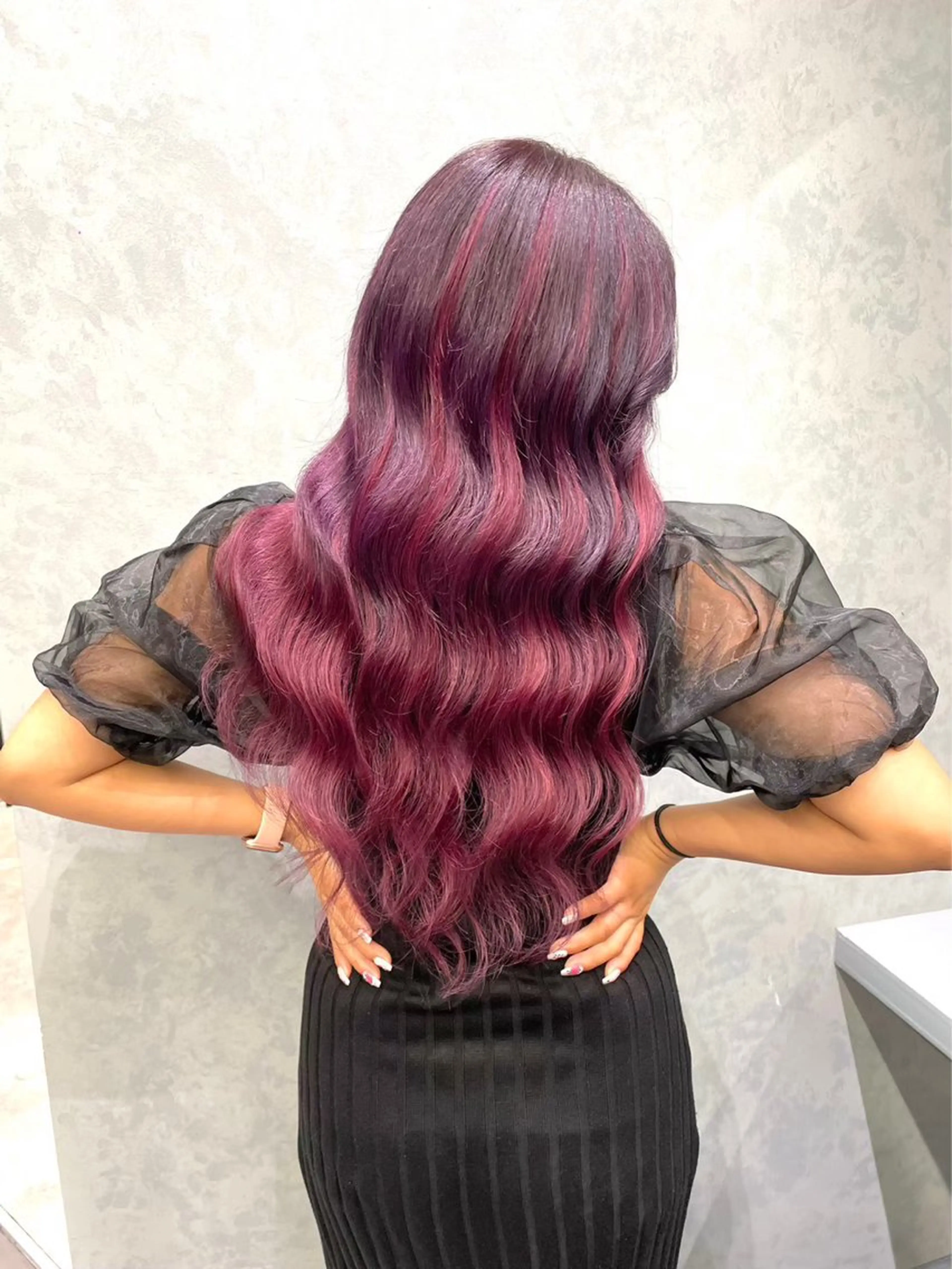 ロング シールエクステ ボブ エクステ ハイライト 髪質改善 loa所属・🦋韓国hair🦋 エクステ店長sakiのヘアスタイル