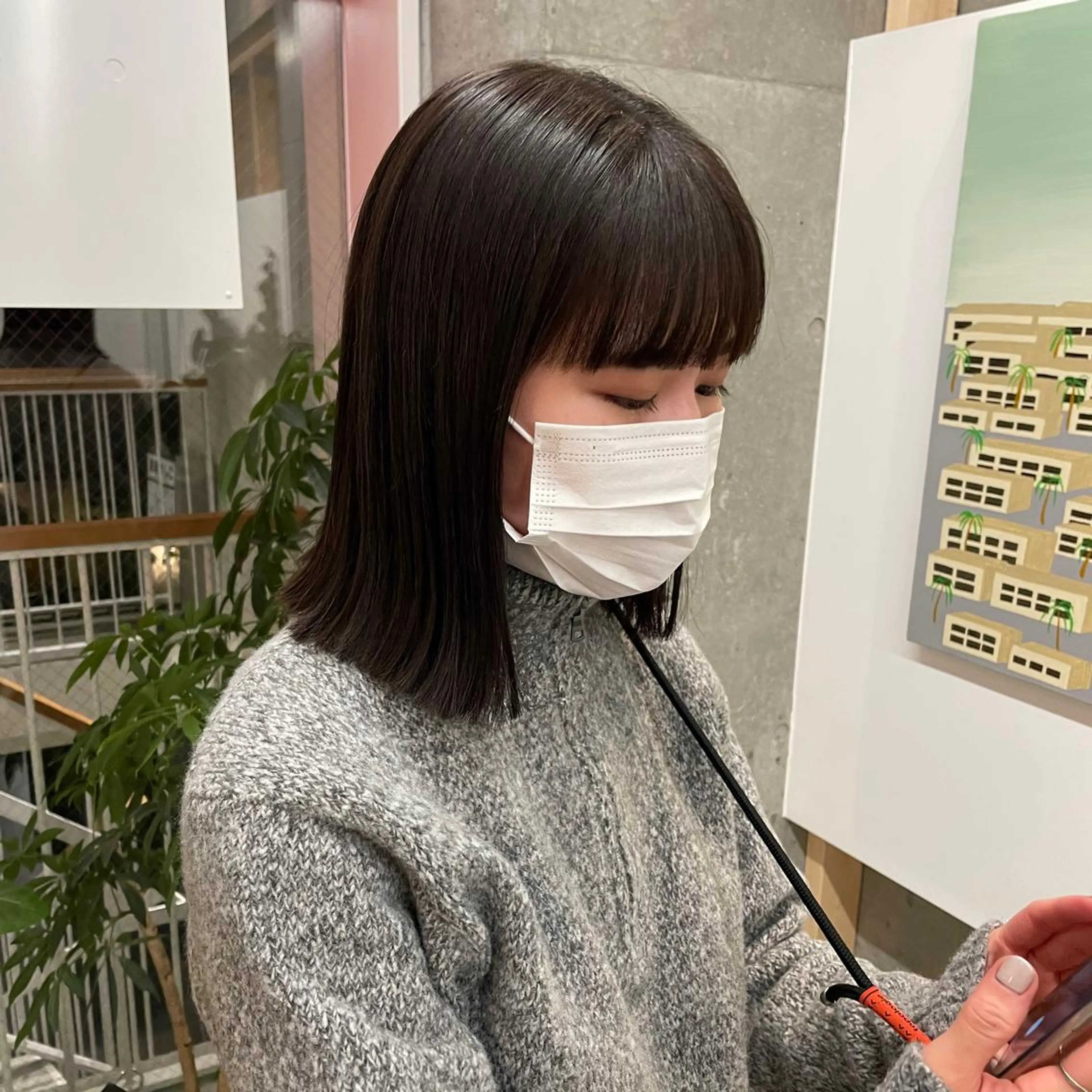 ミディアム カラー パーマ ヘアアレンジ メンズ キッズ ネイル マツエク・マツパ アイブロウ casane所属・暖色・前髪カット 🎗️佐藤ゆみこのヘアスタイル