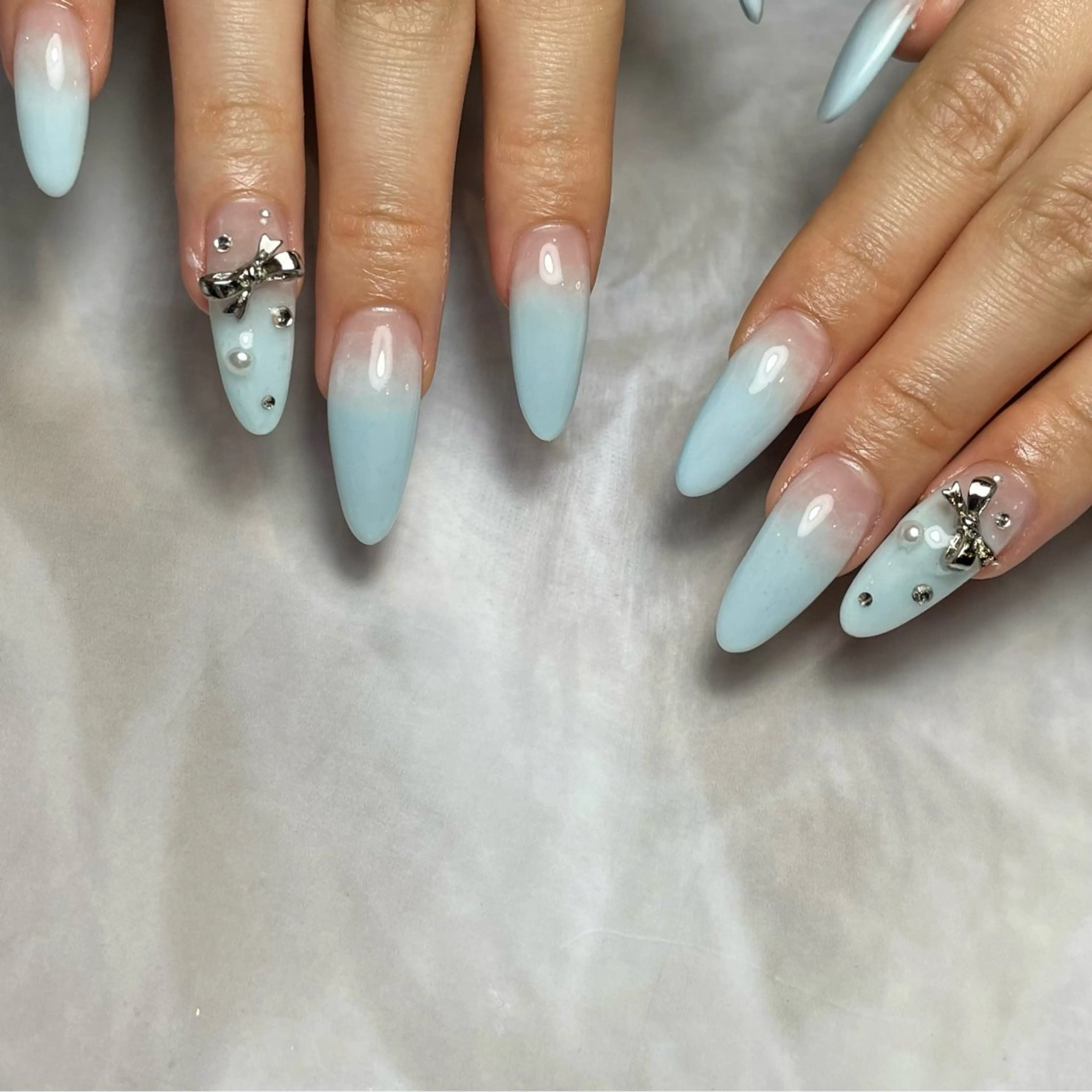 ネイル ブルー パステルネイル Reflection marikoのネイルデザイン