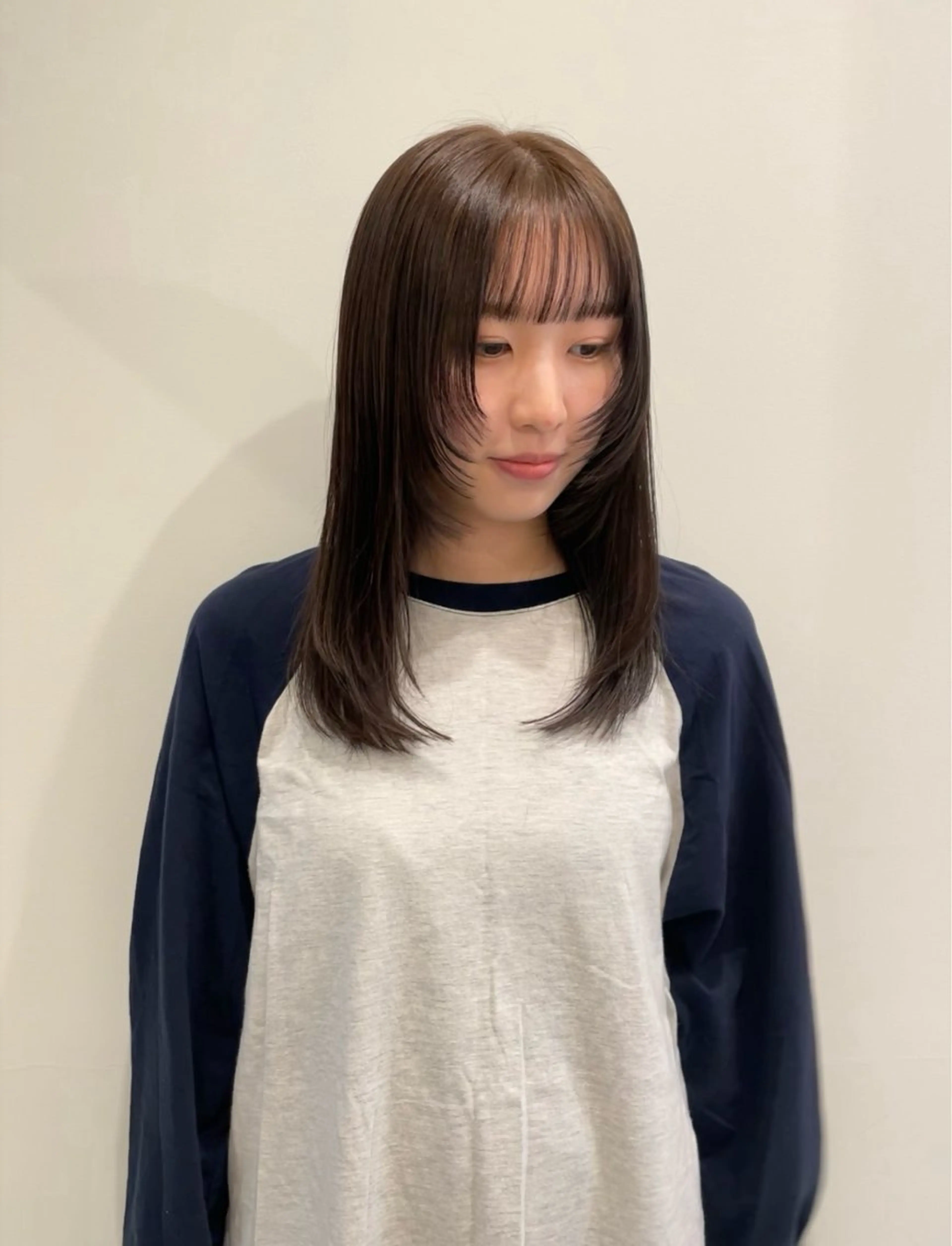 セミロング カラー カット ヘアカラー トリートメント 渋谷 留菜のヘアスタイル