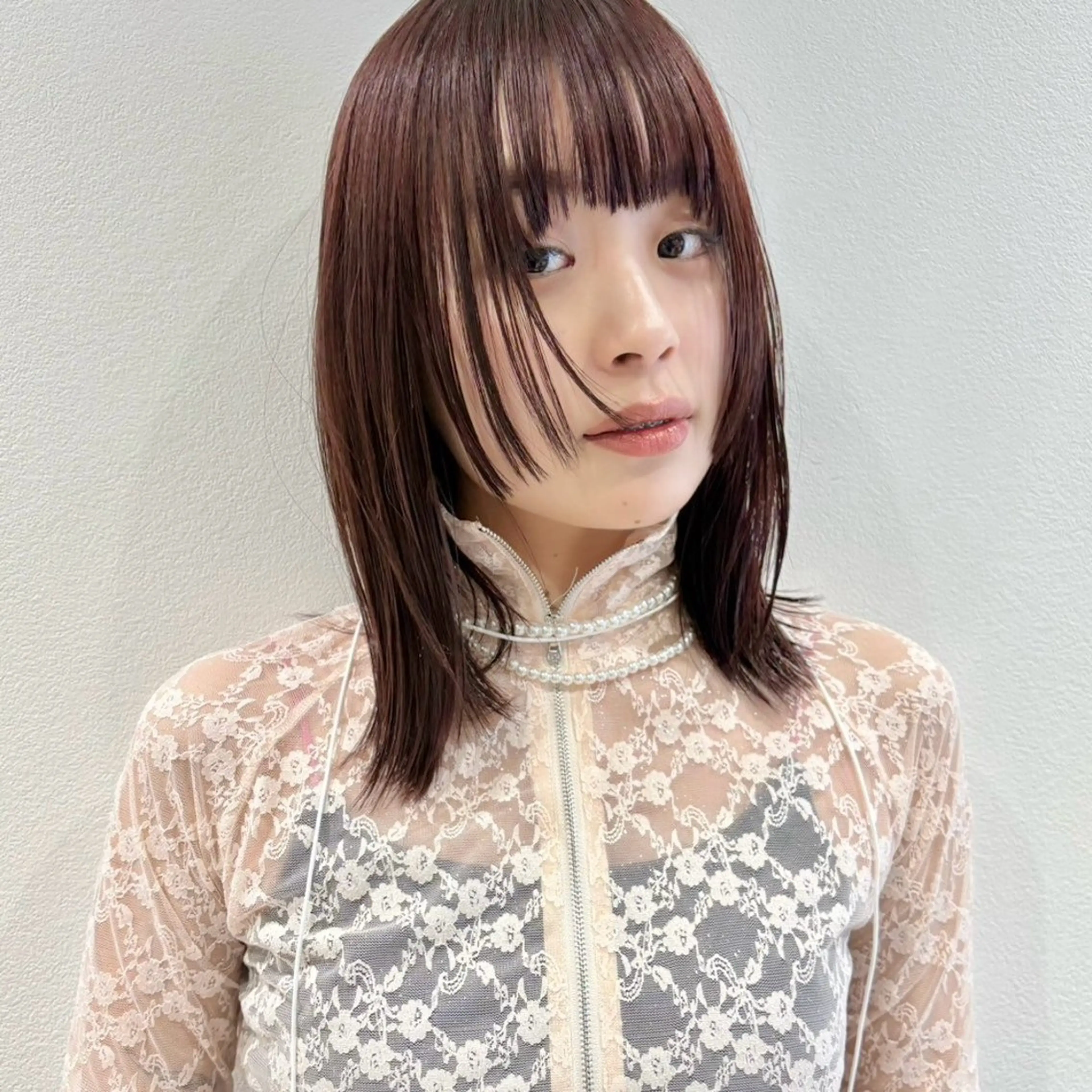 ミディアム カラー カット ヘアカラー トリートメント 🍊暖色×顔周り 🍊cocoroのヘアスタイル