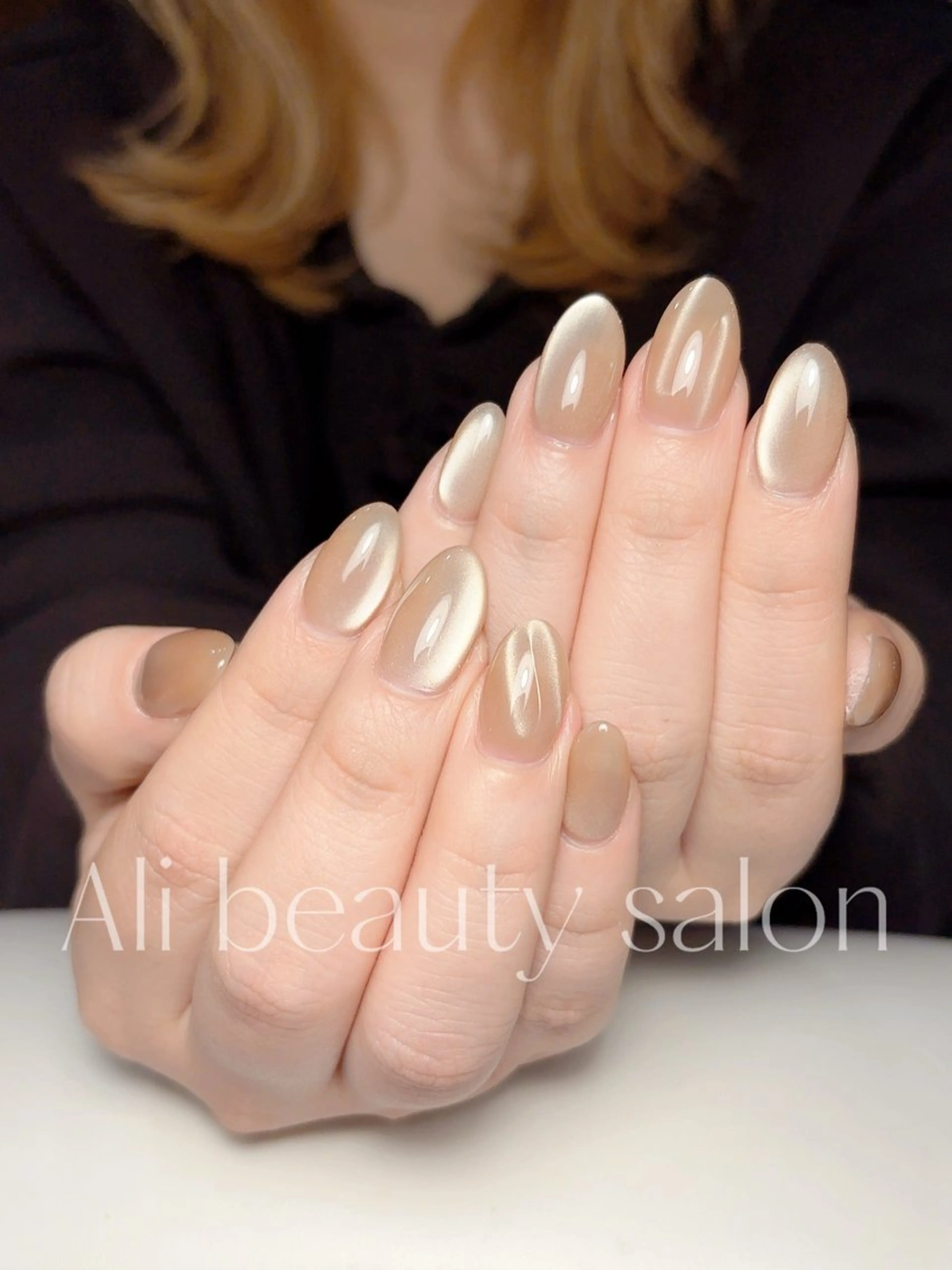 ネイル マグネットネイル リボン ハンドネイル Ali 新小岩 ネイル専門のネイルデザイン