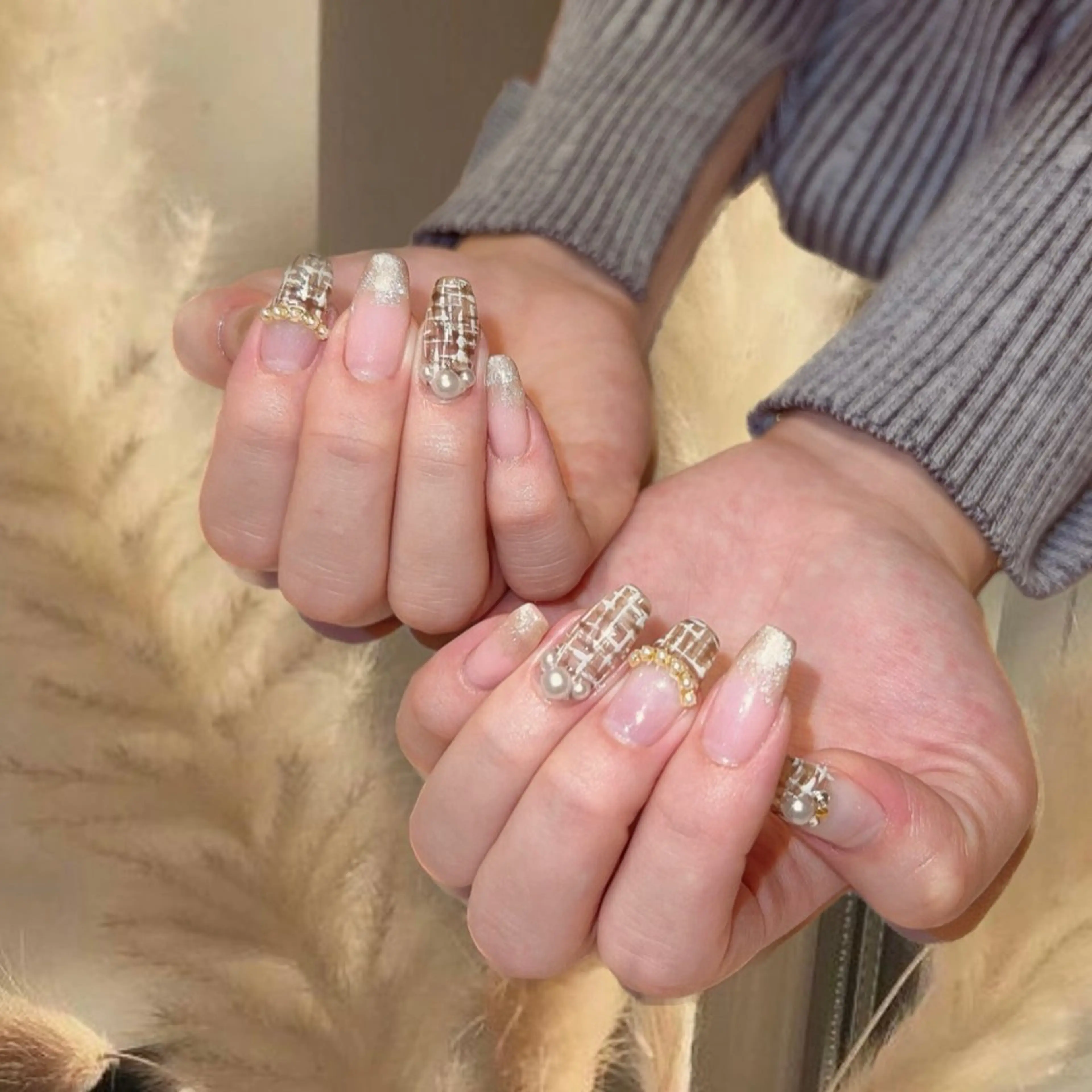 ネイル ツイードネイル ハンドネイル nail salon MUAのネイルデザイン