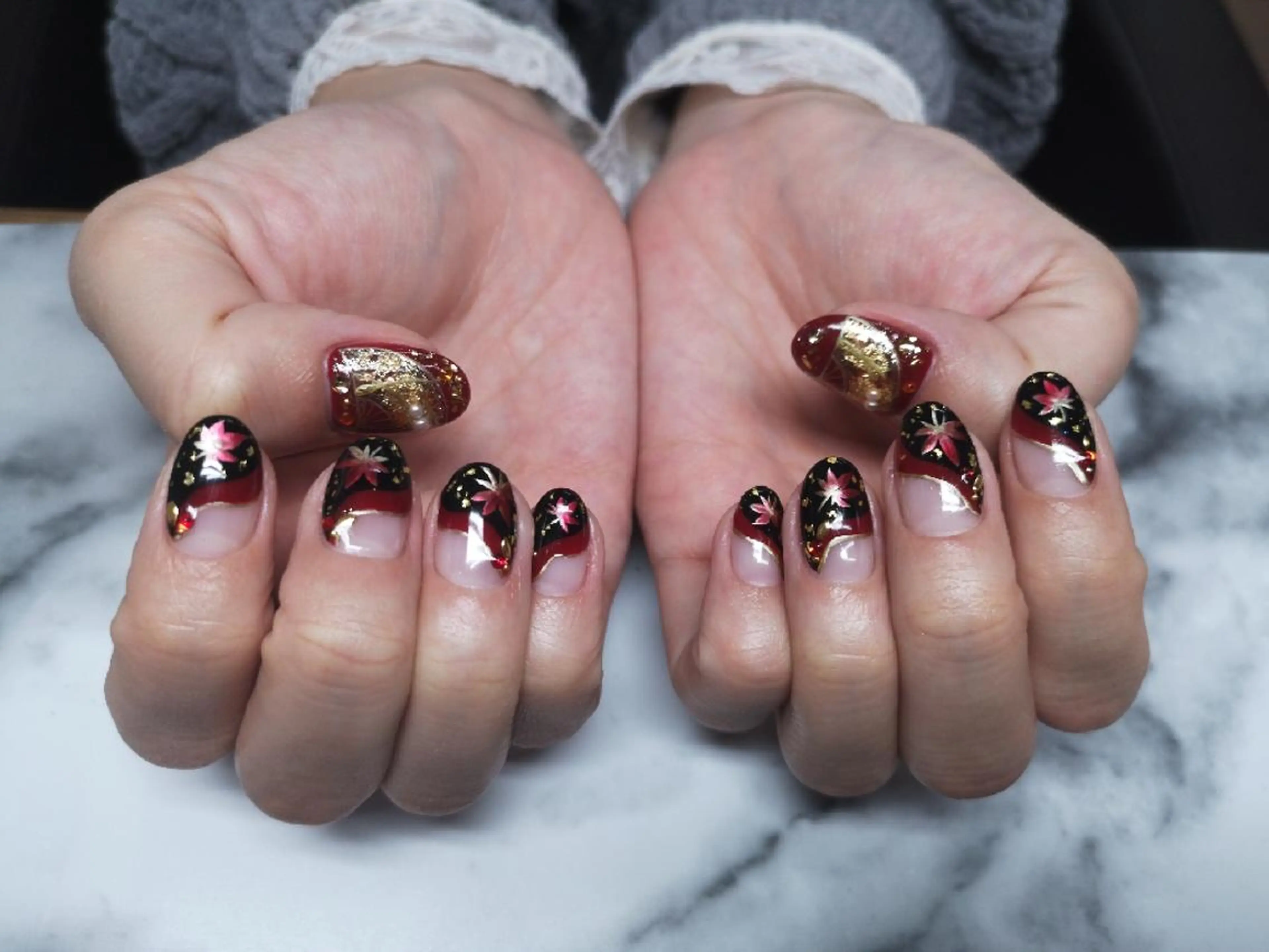 ネイル 成人式 ハンドネイル 石渡 美弥のネイルデザイン
