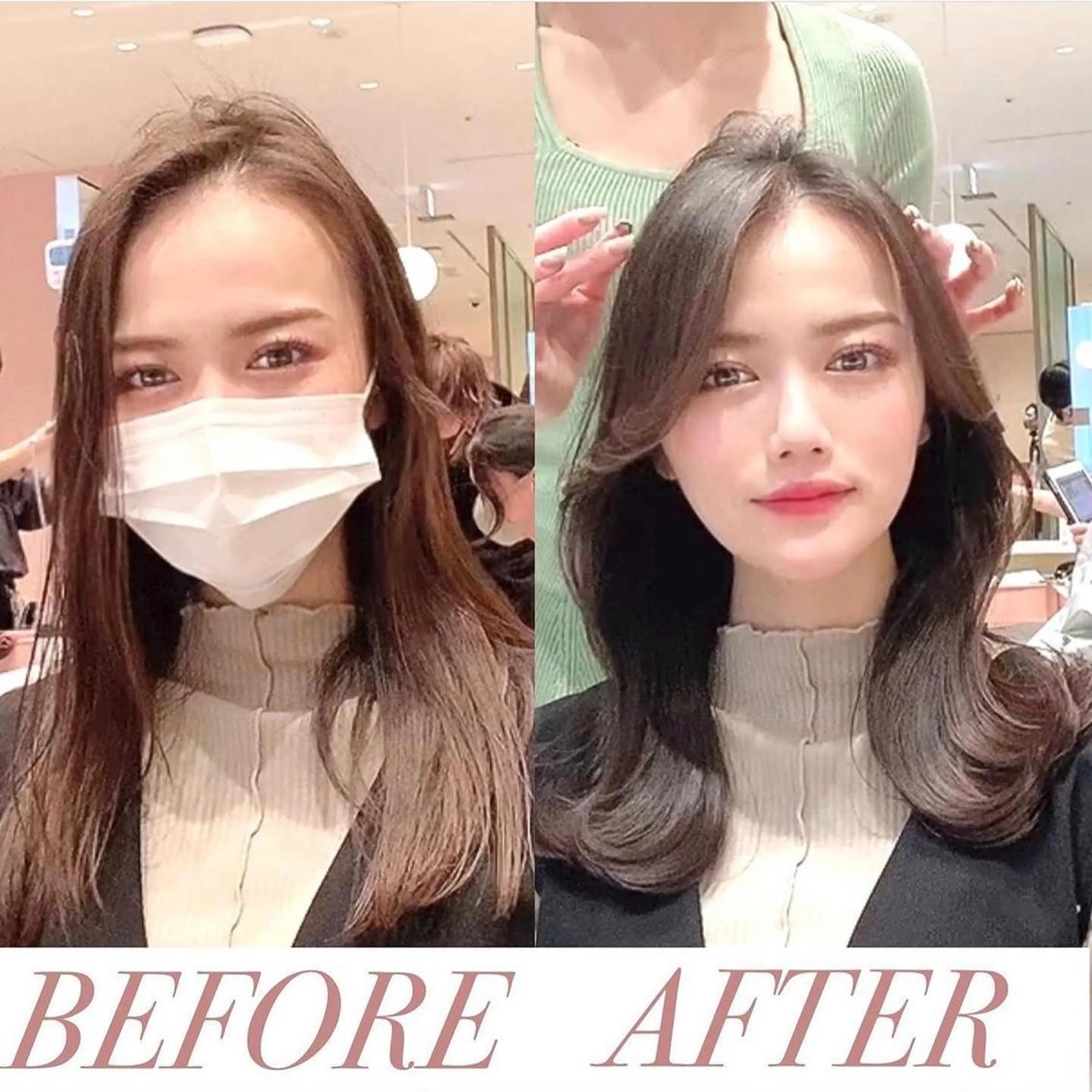 ミディアム カット ヘアカラー トリートメント 韓国くびれレイヤー 🇰🇷はづきのヘアスタイル