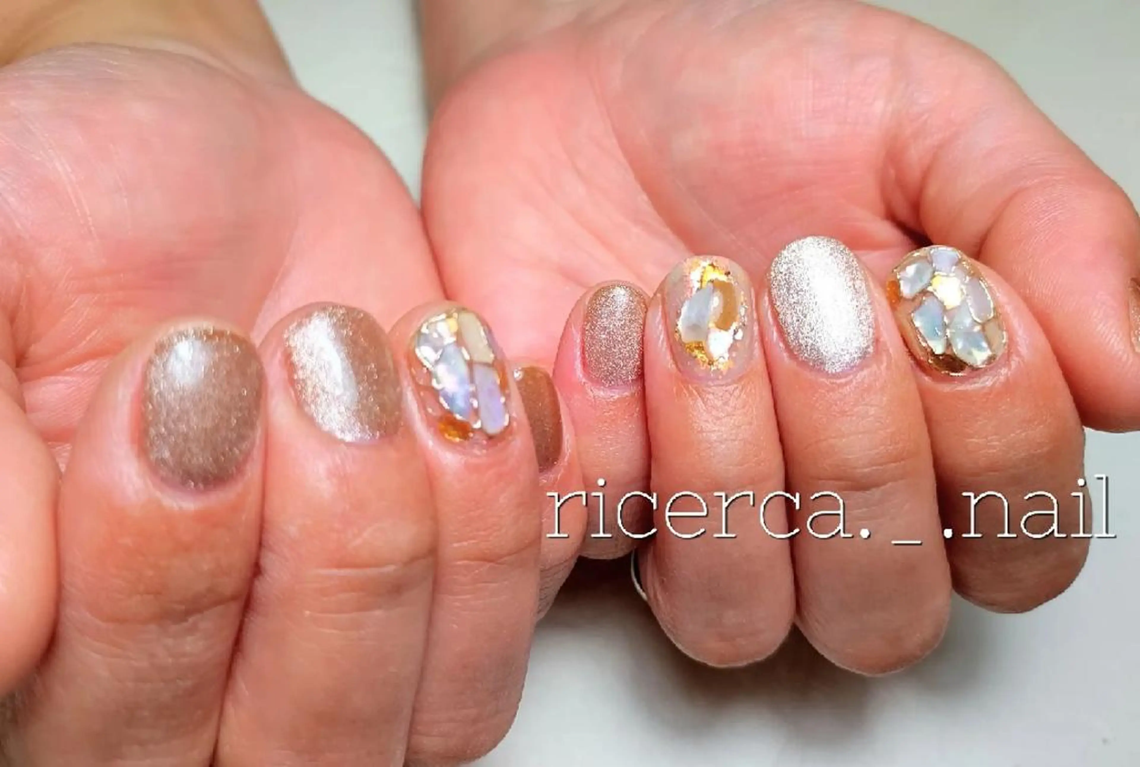 ネイル アートネイル ジェルネイル キラキラネイル マグネットネイル ショートネイル ハンドネイル ricerca._. nail ちゃこのネイルデザイン