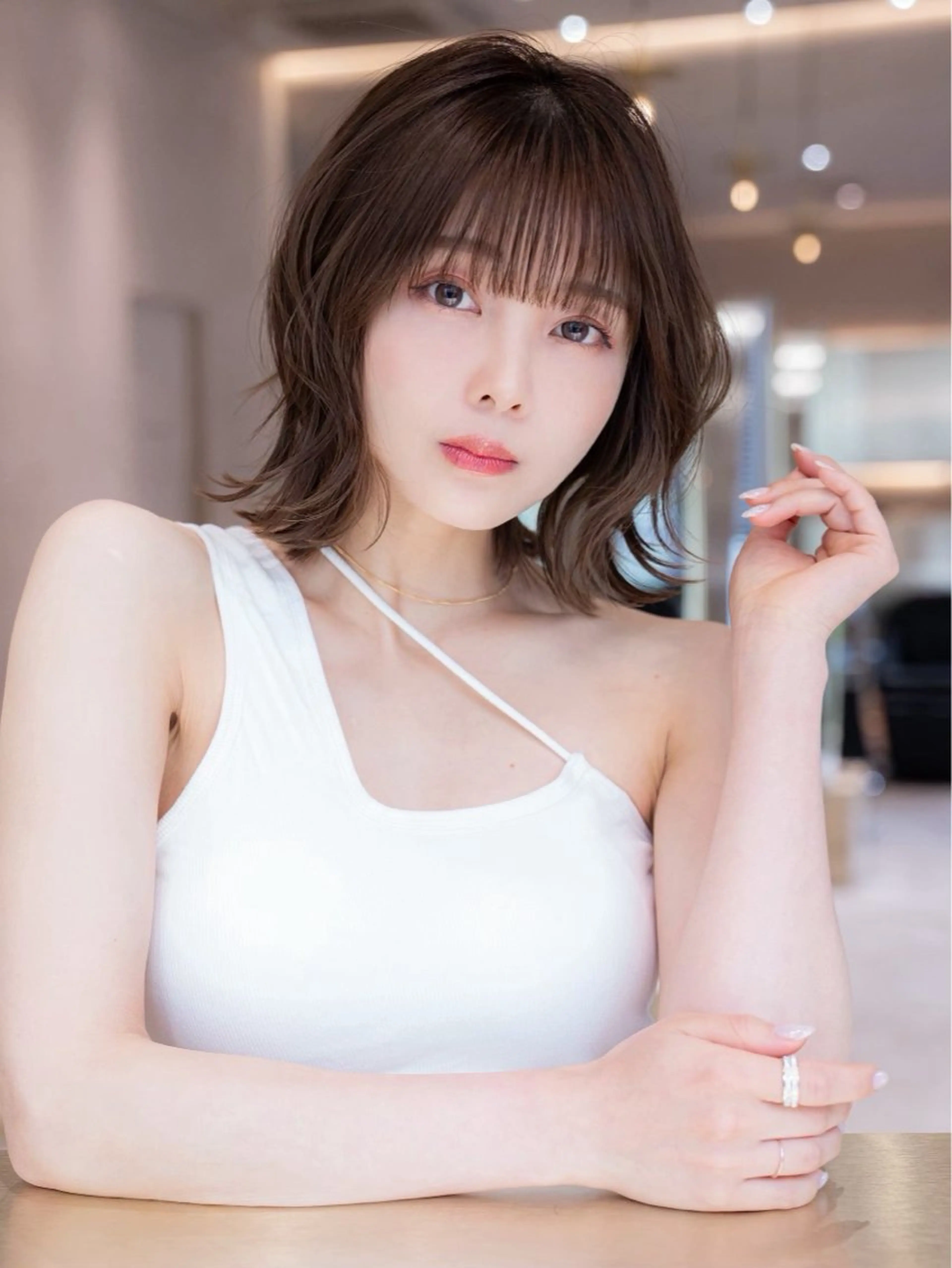 ミディアム カラー カット ヘアカラー トリートメント 渋谷/レイヤーボブ・ 韓国ボブ特化/楓のヘアスタイル