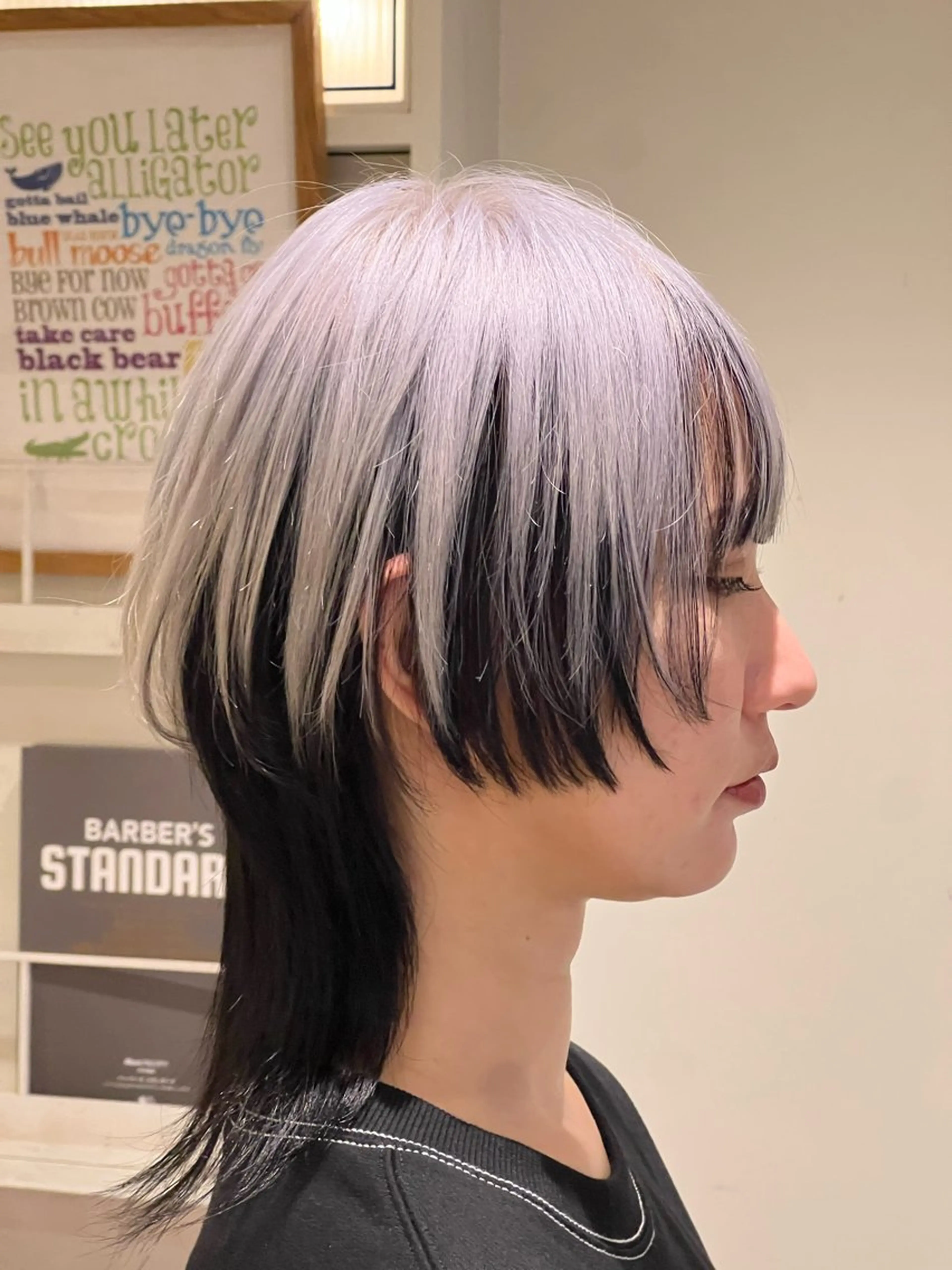 ミディアム ウルフカット カット ヘアカラー 渋谷ハイトーン/ デザインカラー阿部のヘアスタイル