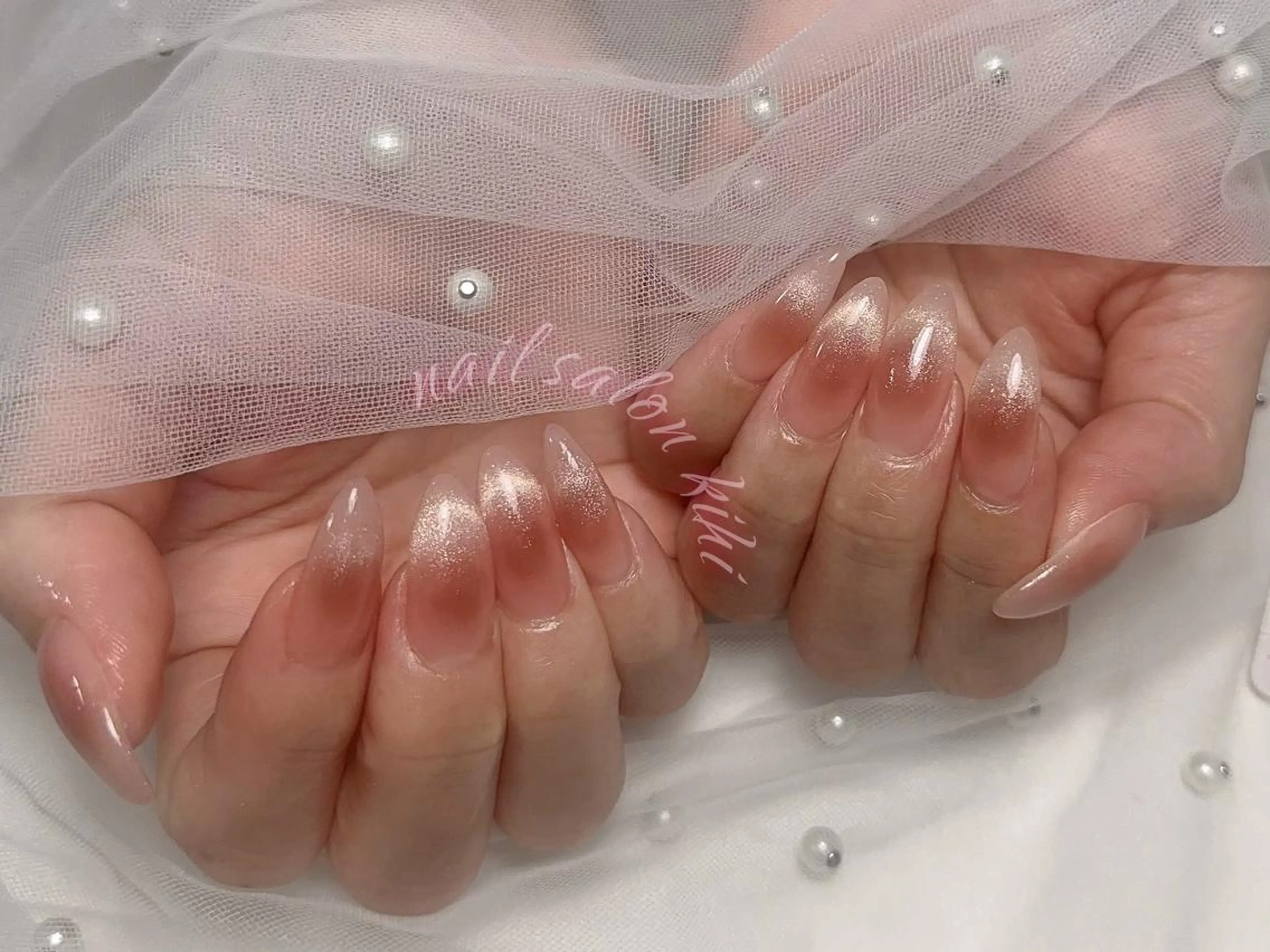 ネイル ハンドネイル ユリ🎀長さだし/ パラジェル/持ち込みのネイルデザイン