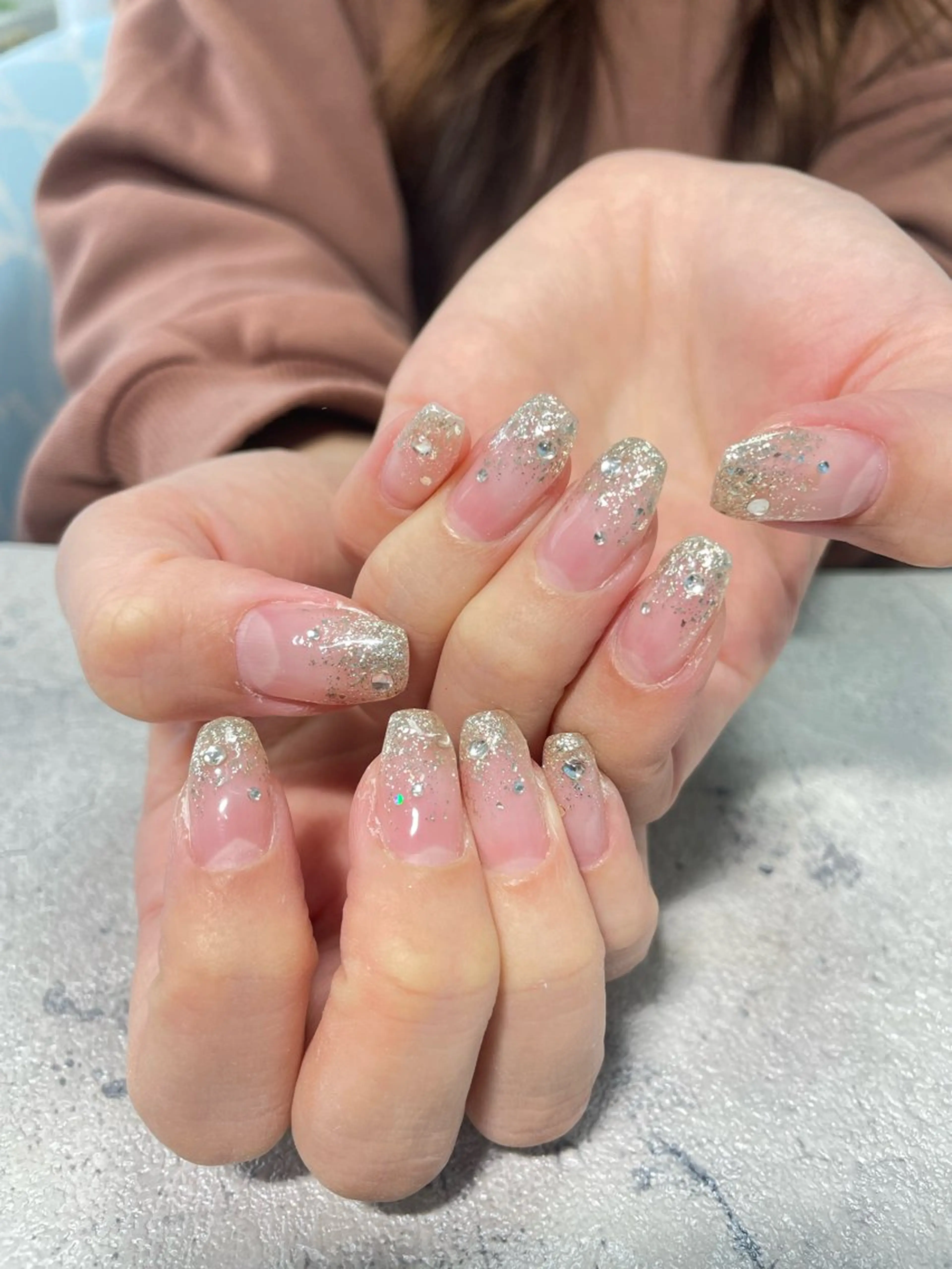 ネイル グラデーション ラメ(グリッター) ラメグラデーション はるひな ねいるのネイルデザイン