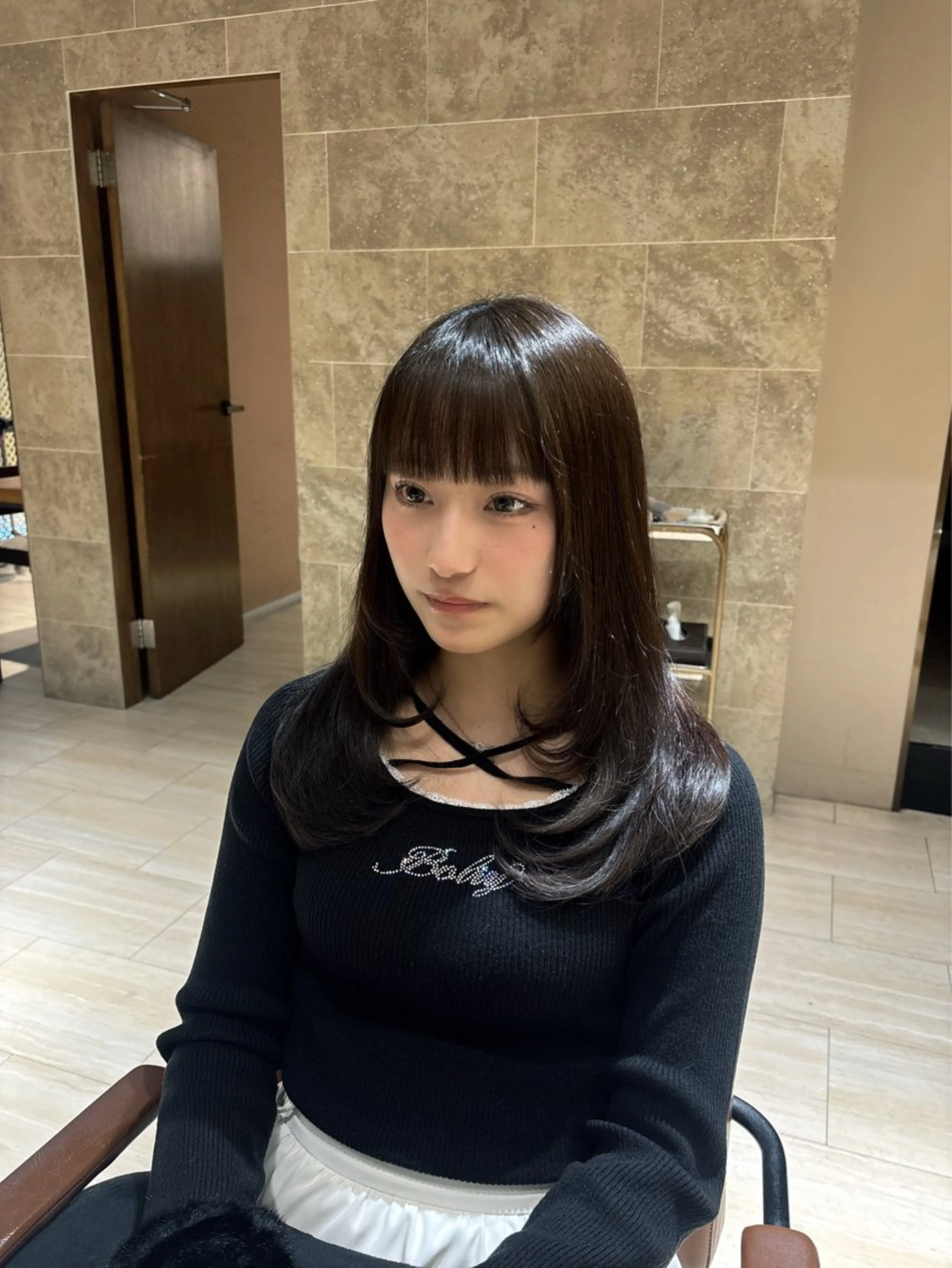 ロング カット 🎀韓国ヘア🎀 𝓡𝓲𝓷𝓱𝓪のヘアスタイル