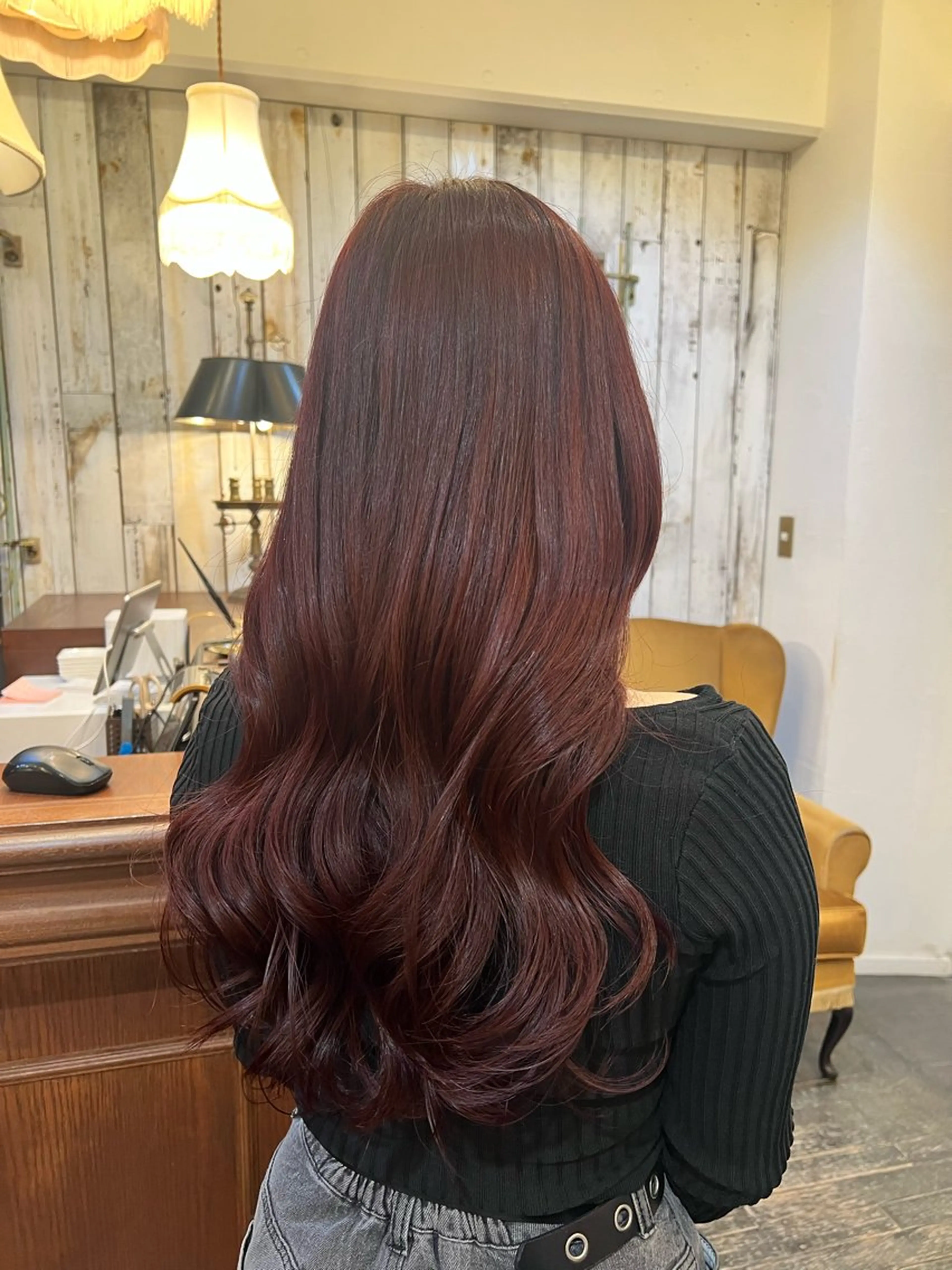 ロング カラー レッドカラー ヘアカラー トリートメント kenshin/艶髪 /似合わせカットのヘアスタイル