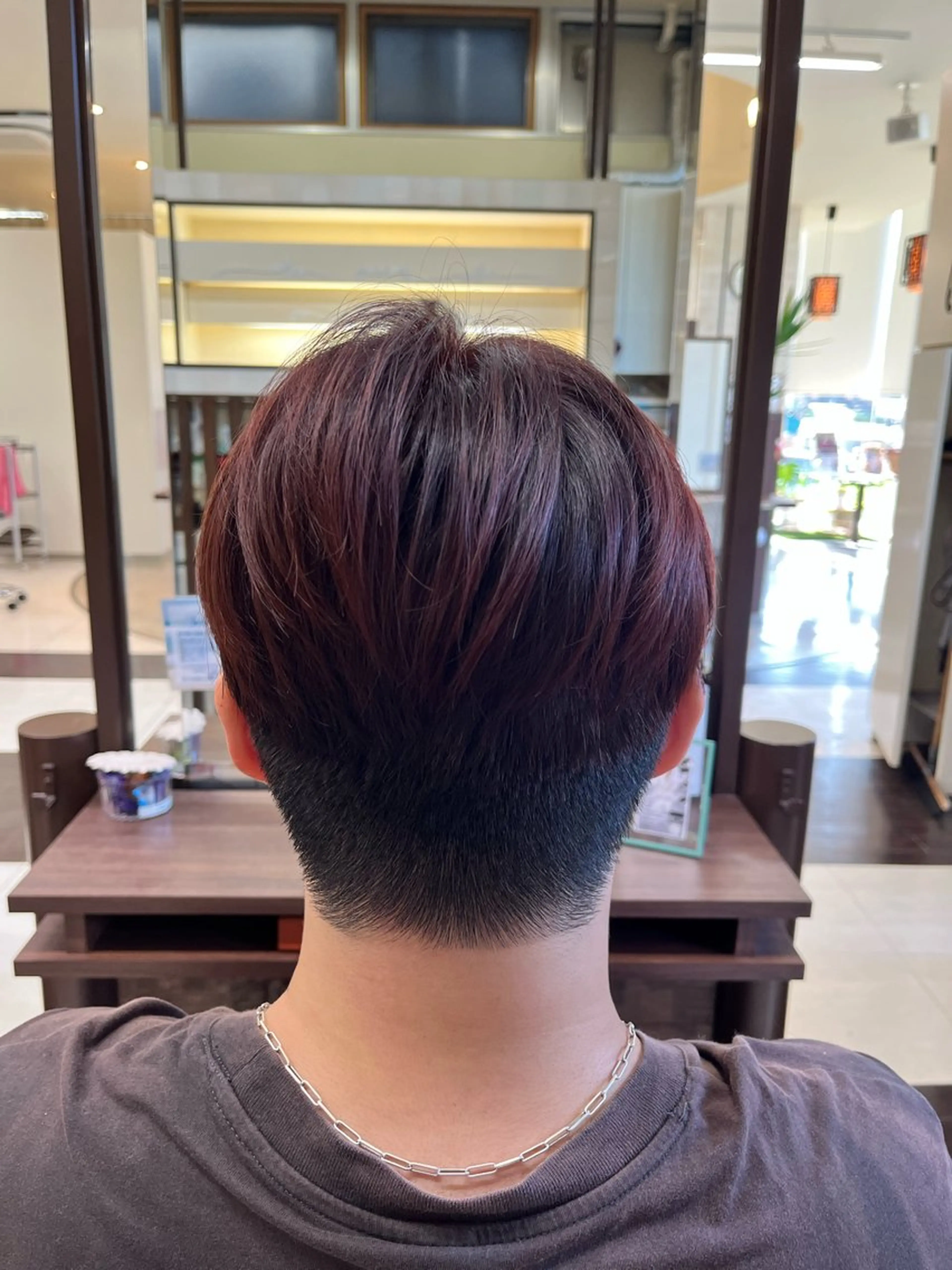 ショート カラー メンズ マッシュ レッドカラー AROH men's cut&men's perm 船橋店所属・🧊メンズ特化🧊 高木航希のヘアスタイル