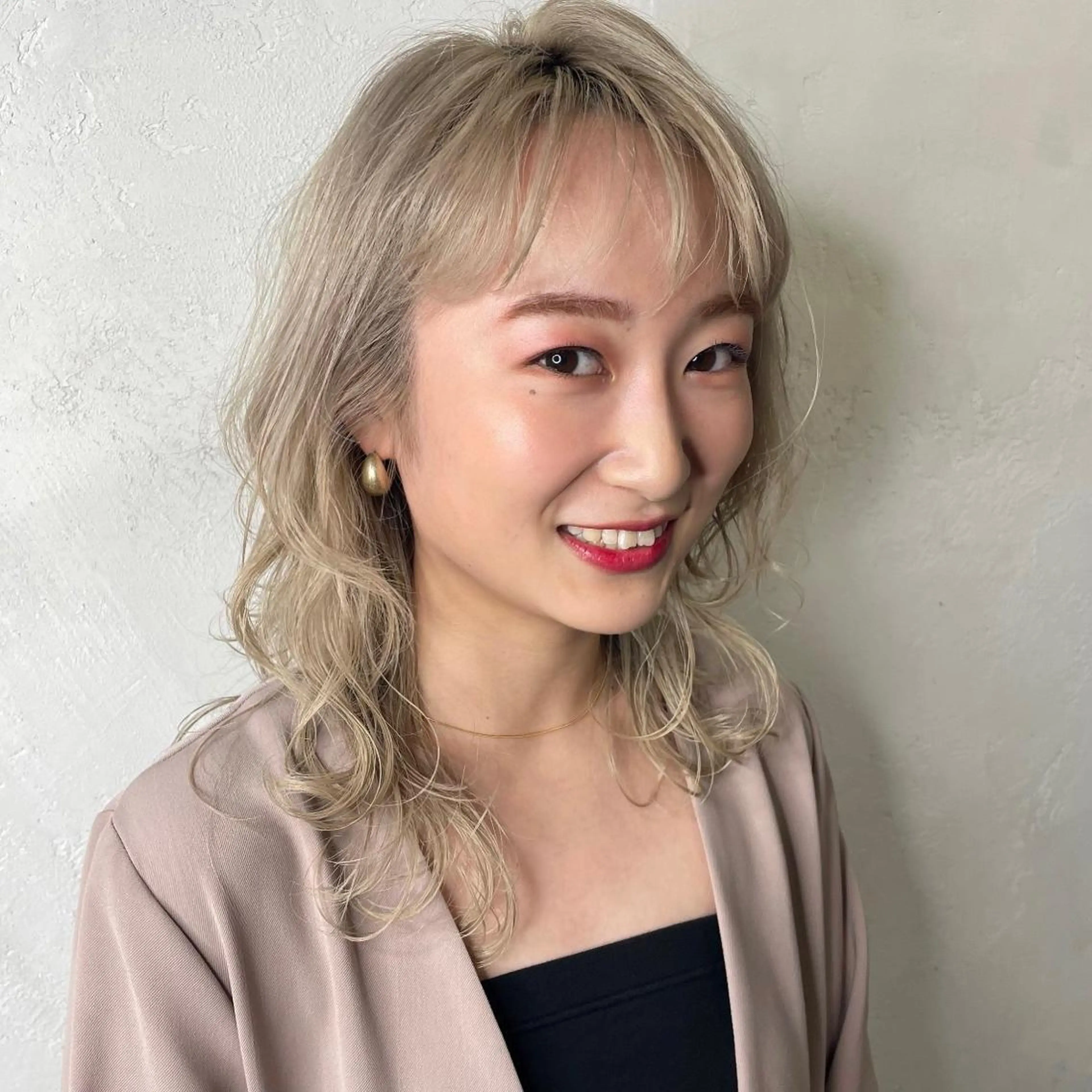 ミディアム カラー パーマ ヘアアレンジ メンズ ネイル マツエク・マツパ Earth中野山後藤 陸沙のヘアスタイル