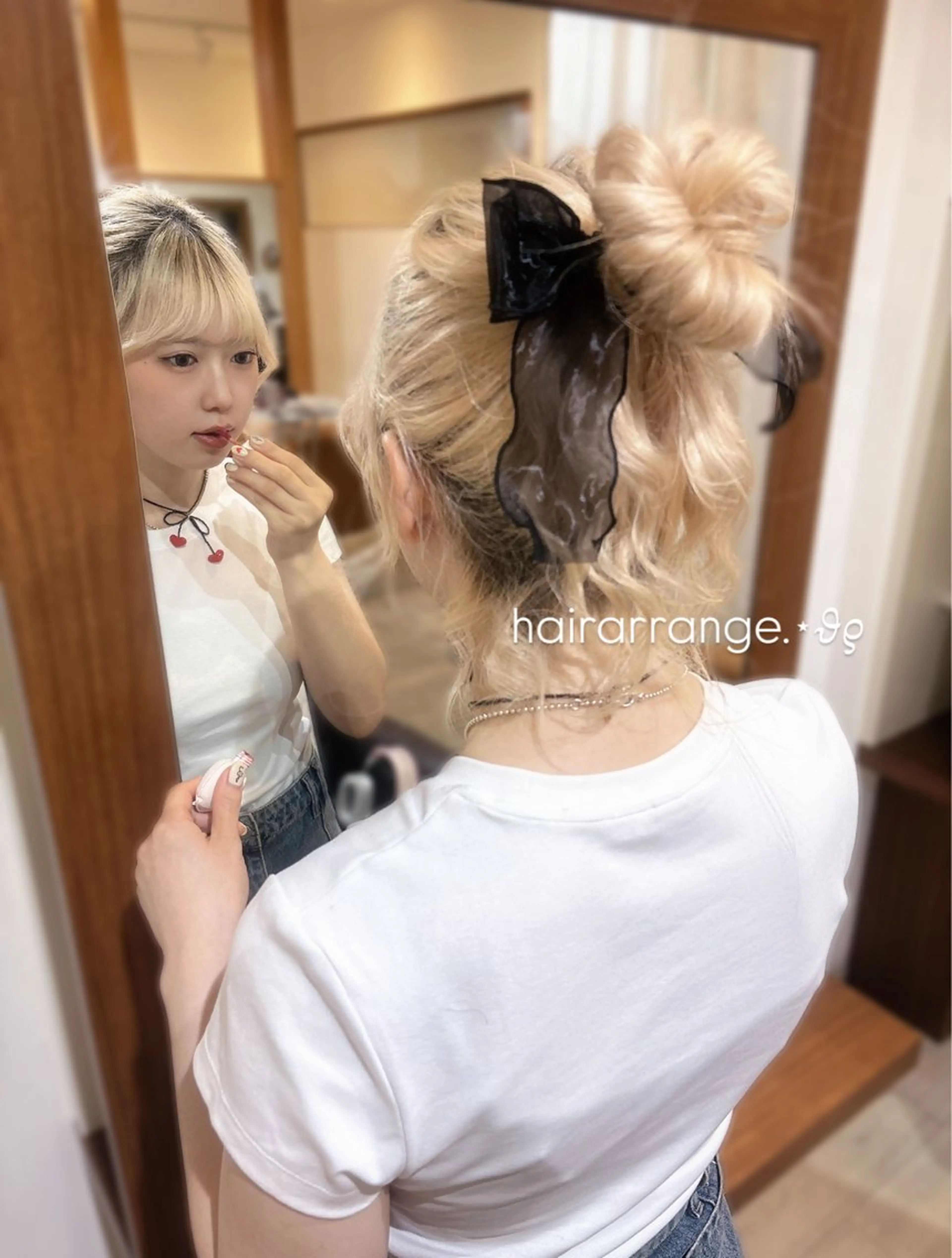 ロング ヘアアレンジ おくれ毛 阿部 愛理のヘアスタイル