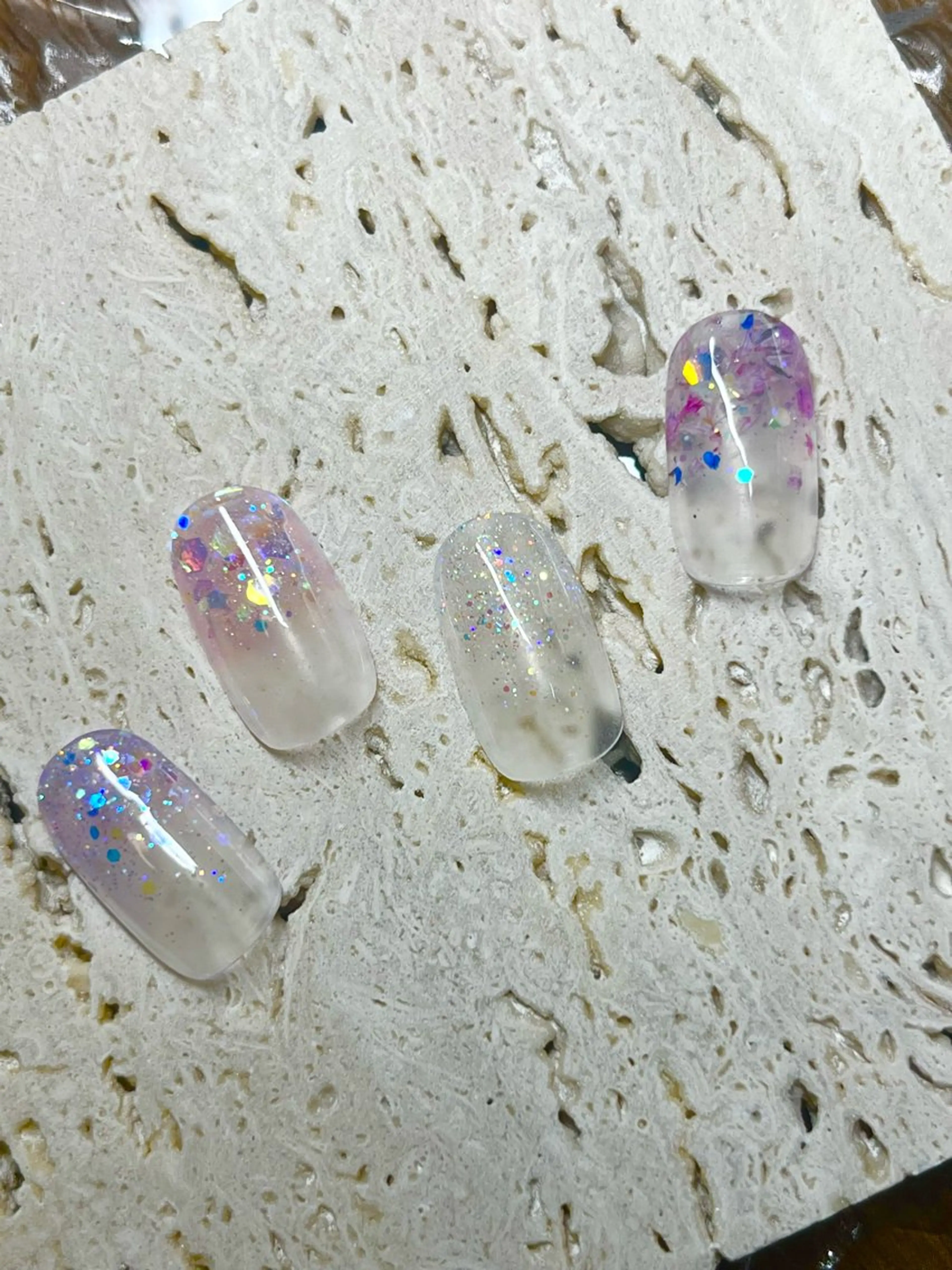 ネイル グラデーション ラメ(グリッター) ラメグラデーション スカルプネイル NailSalon MOMOKAのネイルデザイン