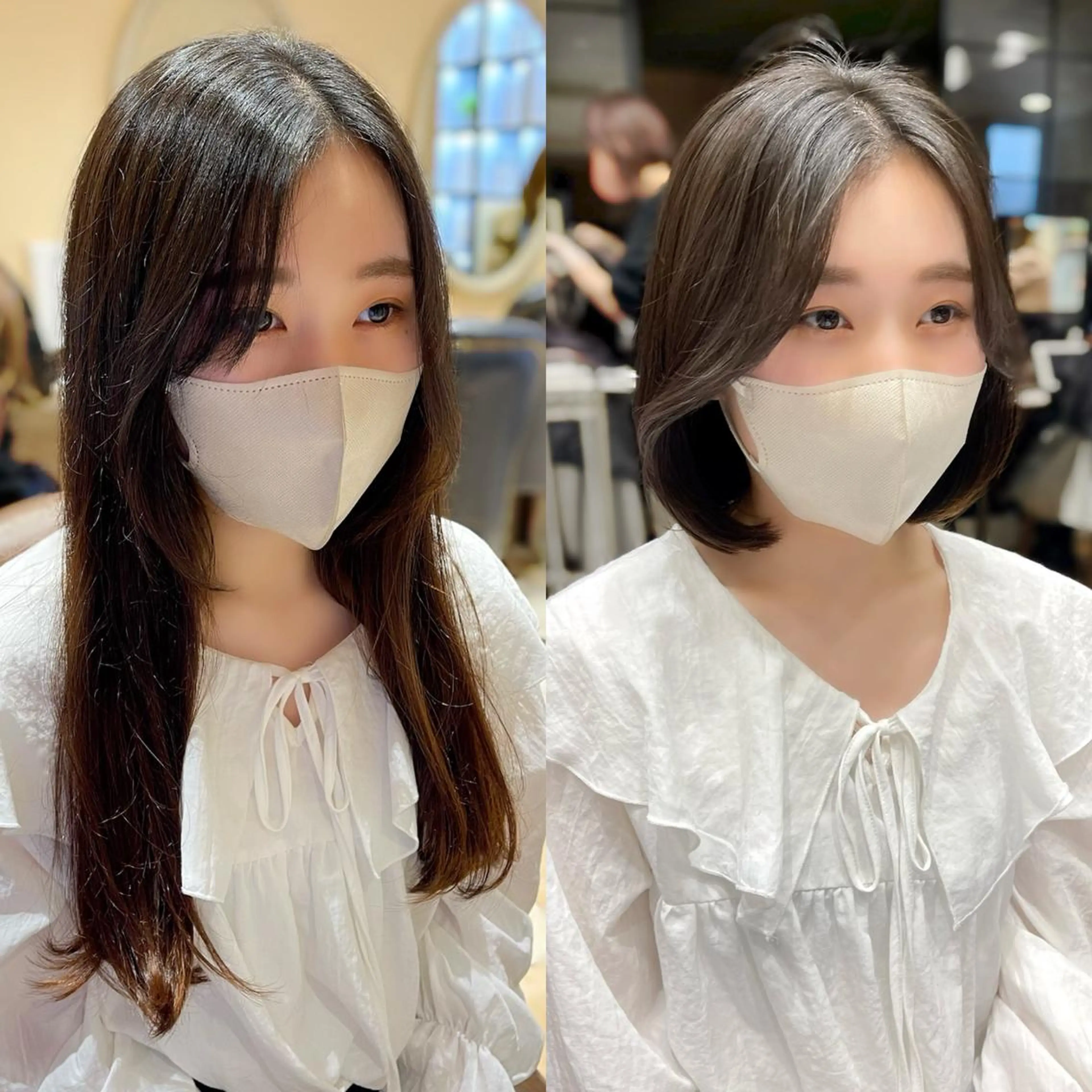 ミディアム カラー パーマ ヘアアレンジ イルミナカラー 髪質改善 トリートメント ストレートパーマ カット 縮毛矯正 トリートメント ヘアセット 日本一の小顔カット/ ボブ/顔周り/韓国のヘアスタイル