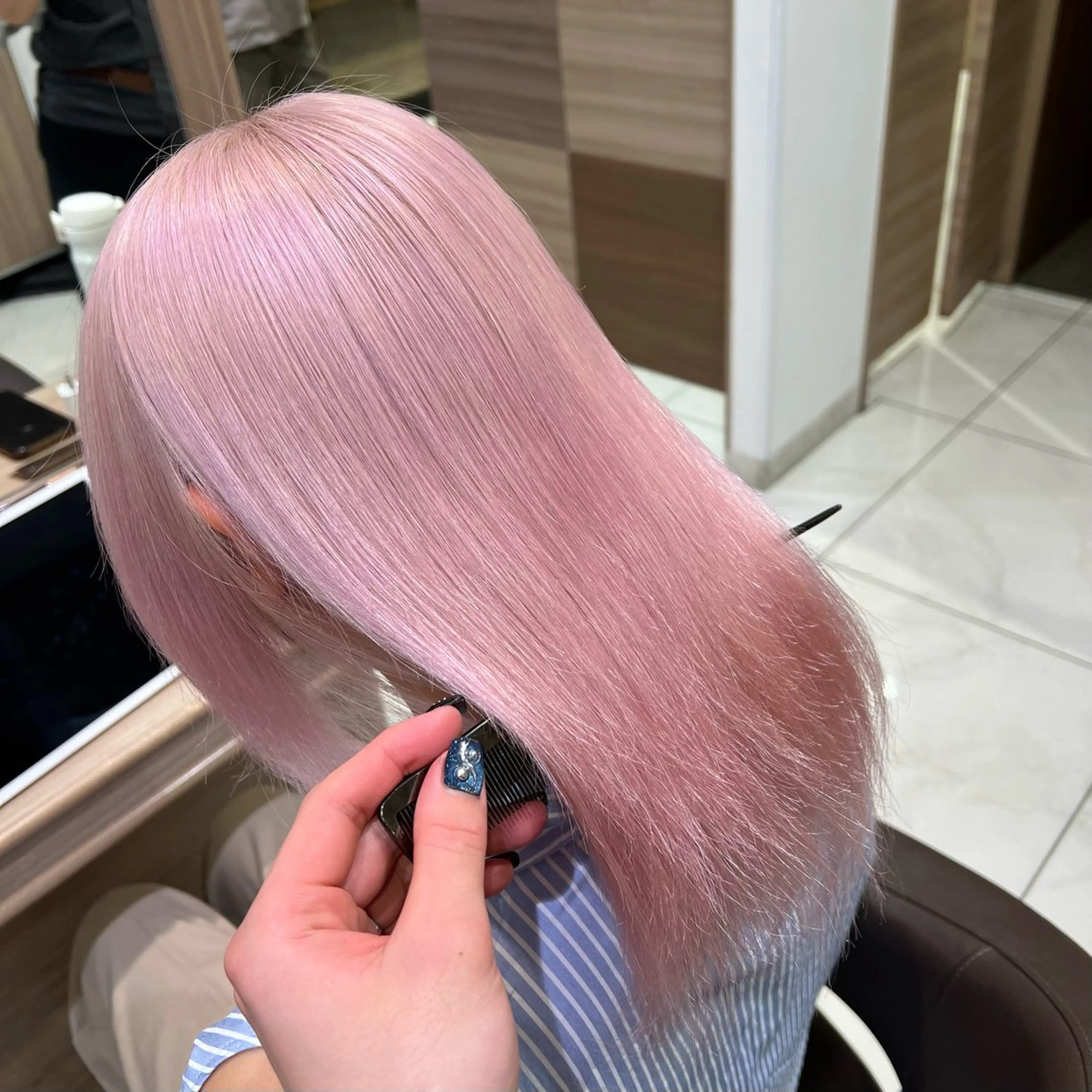 ミディアム カラー ヘアカラー トリートメント ハイトーン/デザイン 💎ryuyaのヘアスタイル