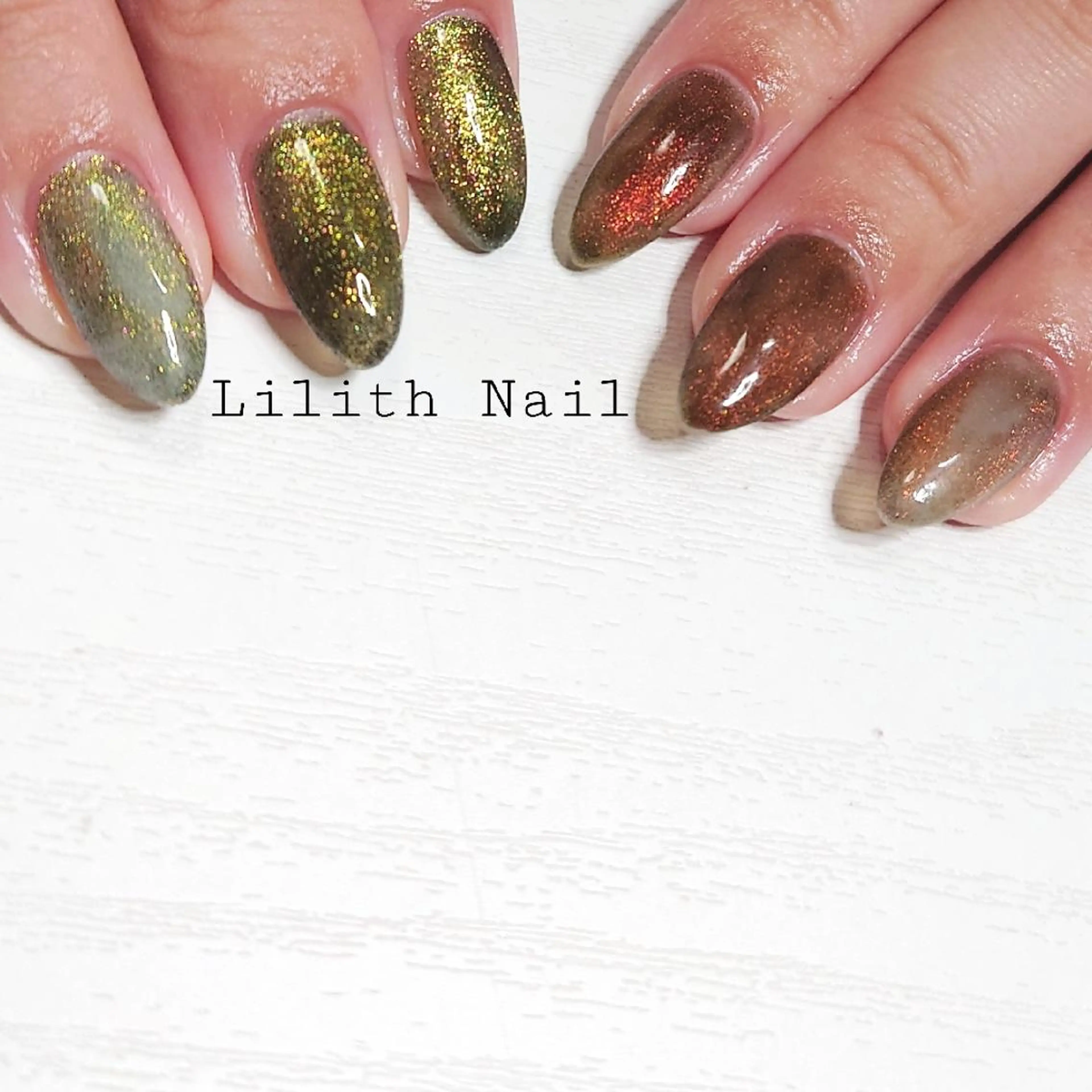 ネイル ラメ(グリッター) マグネットネイル 春ネイル ハンドネイル Lilith Nailのネイルデザイン