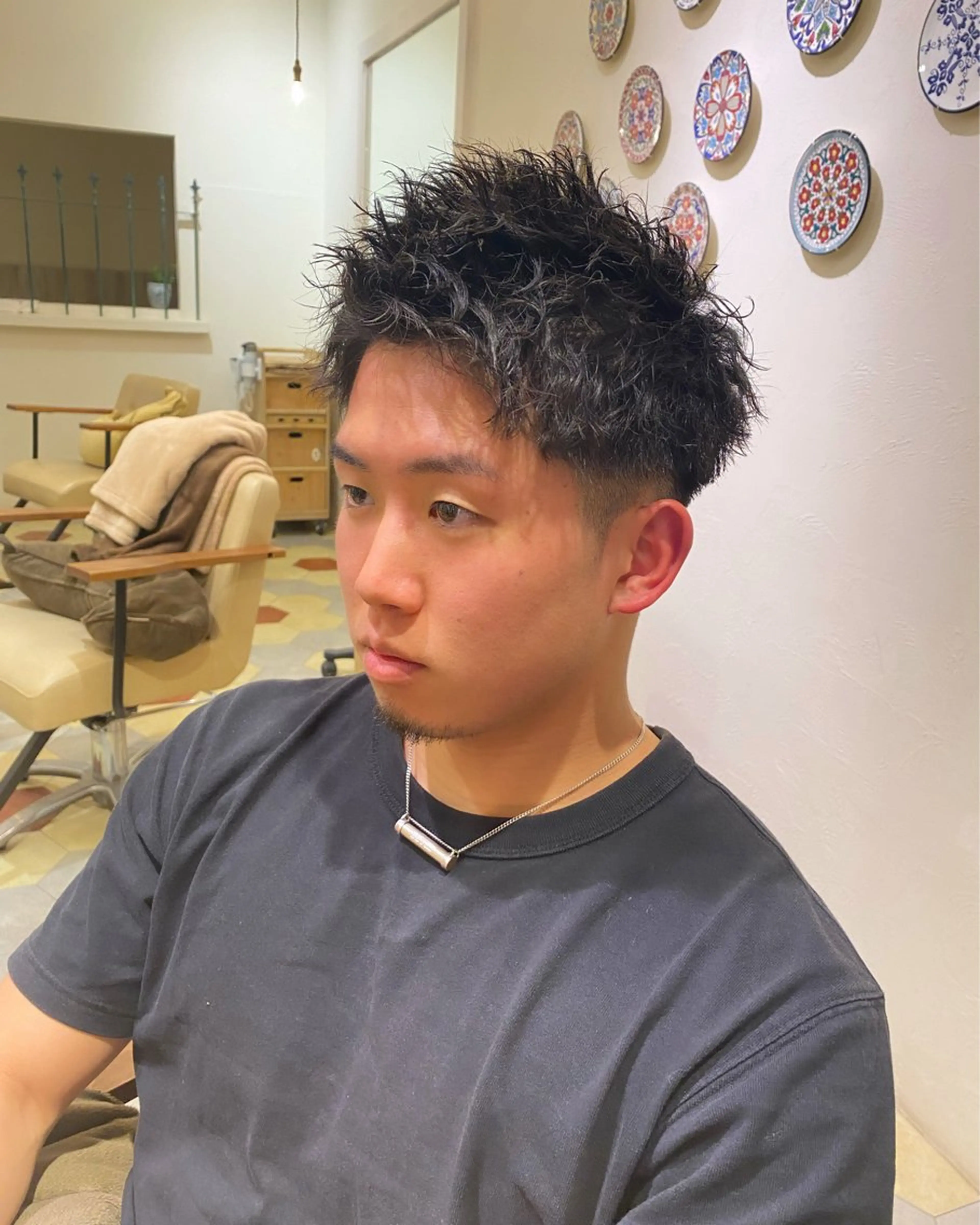 ショート パーマ メンズ カット パーマ 菊池大一 溝の口パーマのヘアスタイル