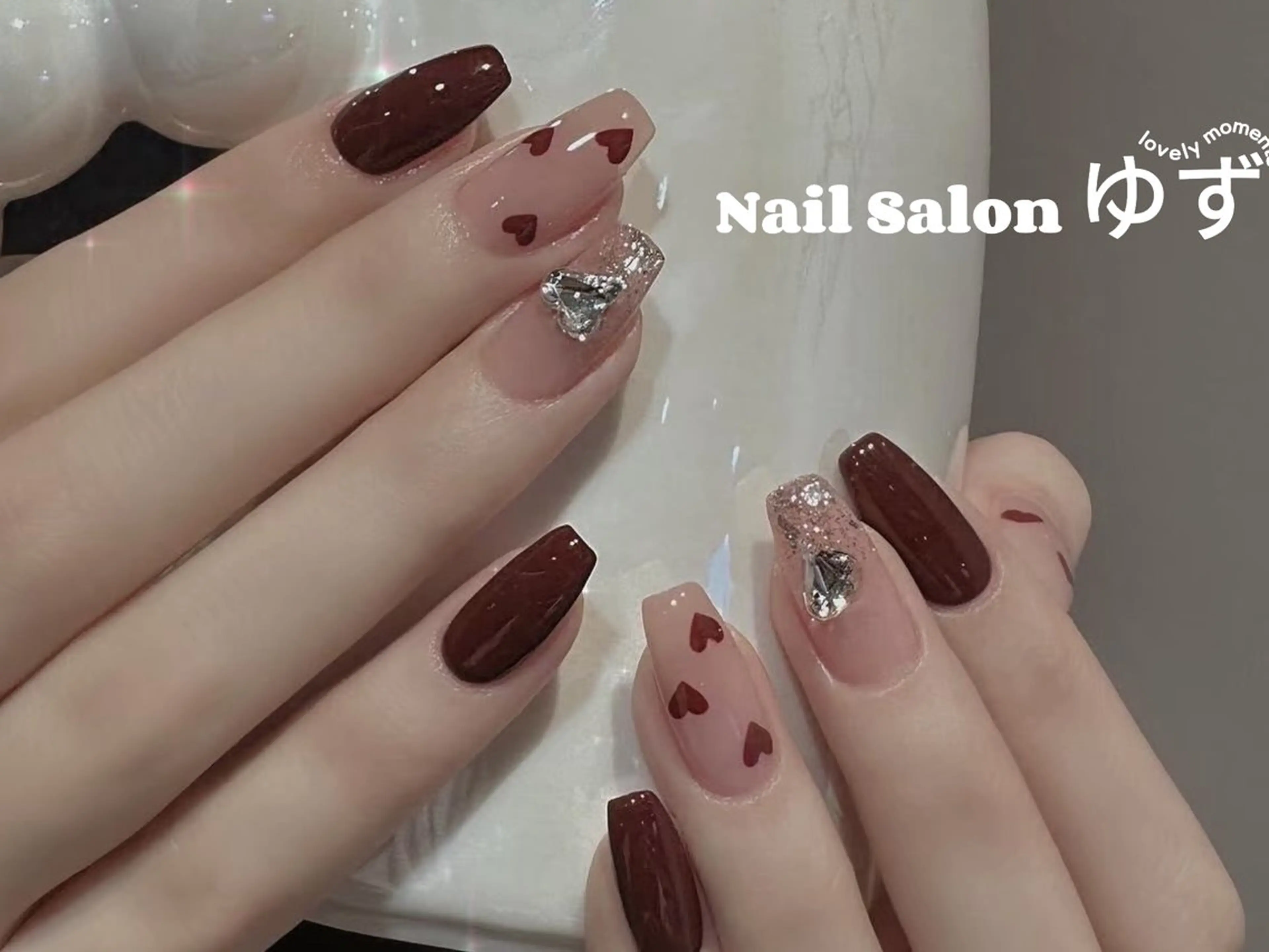 ネイル ハート ネイルサロン ゆずのネイルデザイン